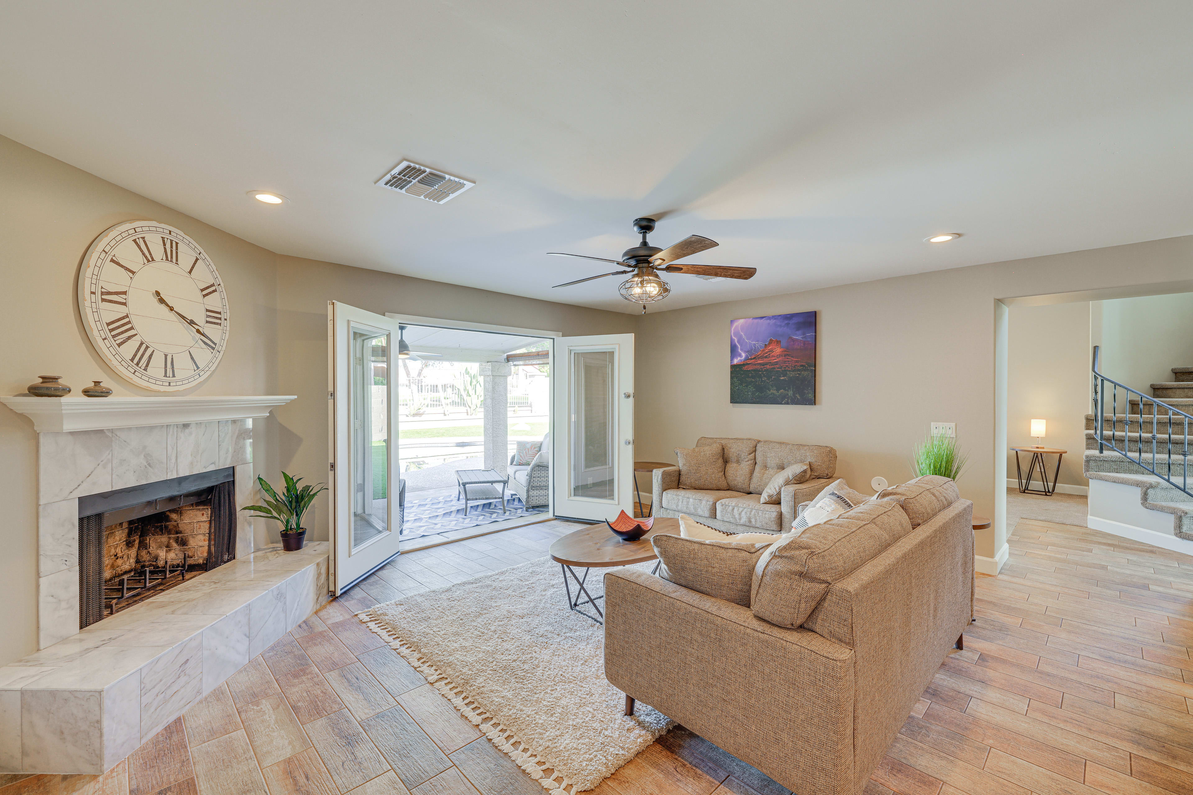 Family Room | Wood-Burning Fireplace