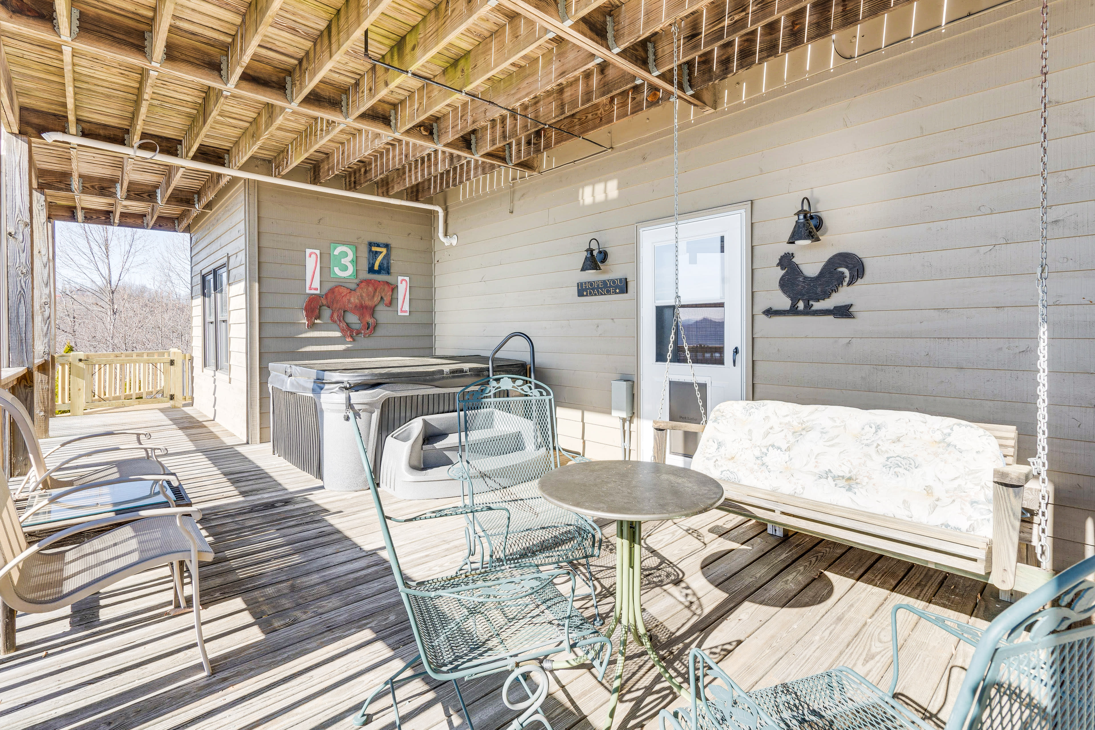 1st-Floor Deck | Outdoor Dining | Private Hot Tub