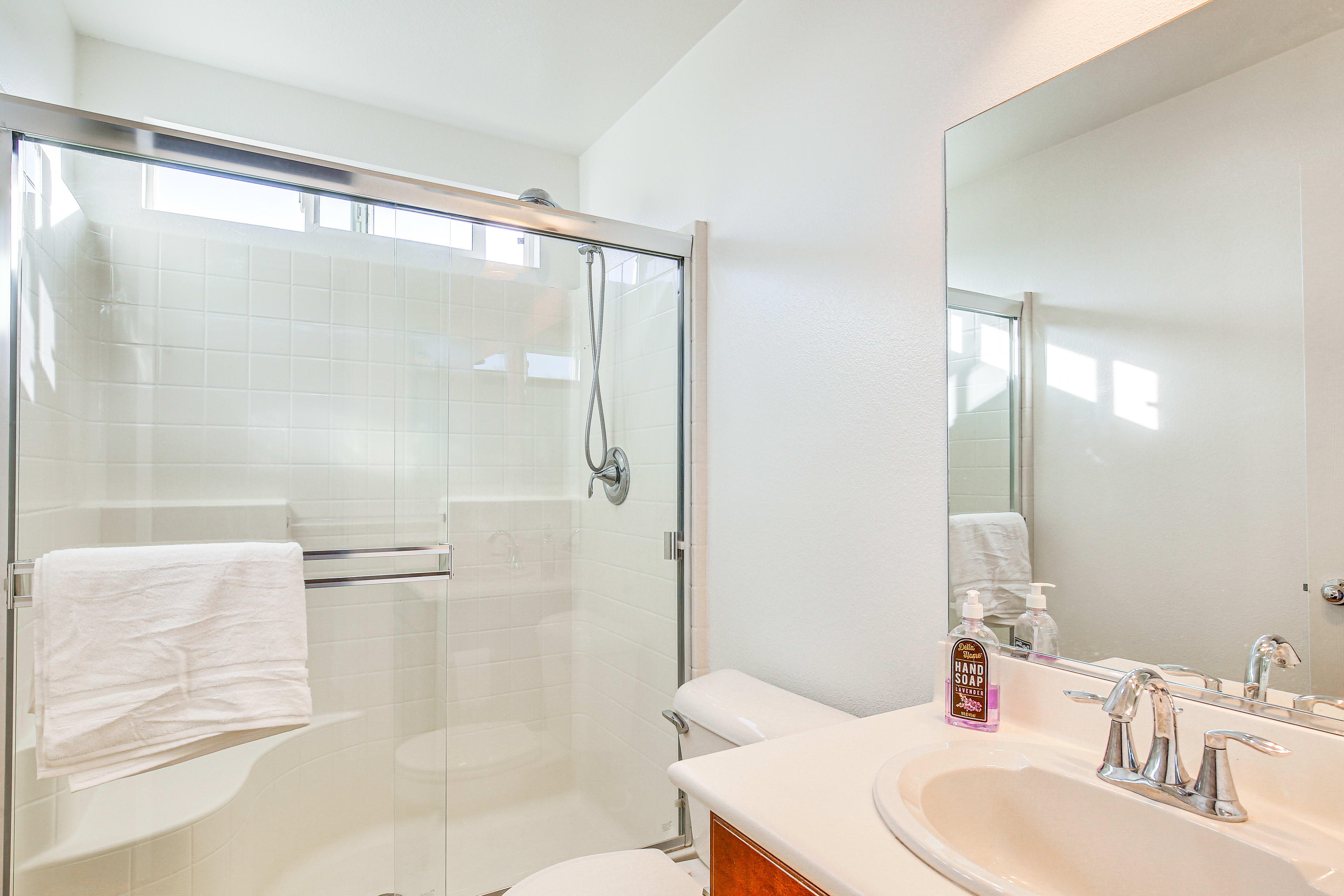 Full Bathroom | 1st Floor | Walk-In Shower | Complimentary Toiletries