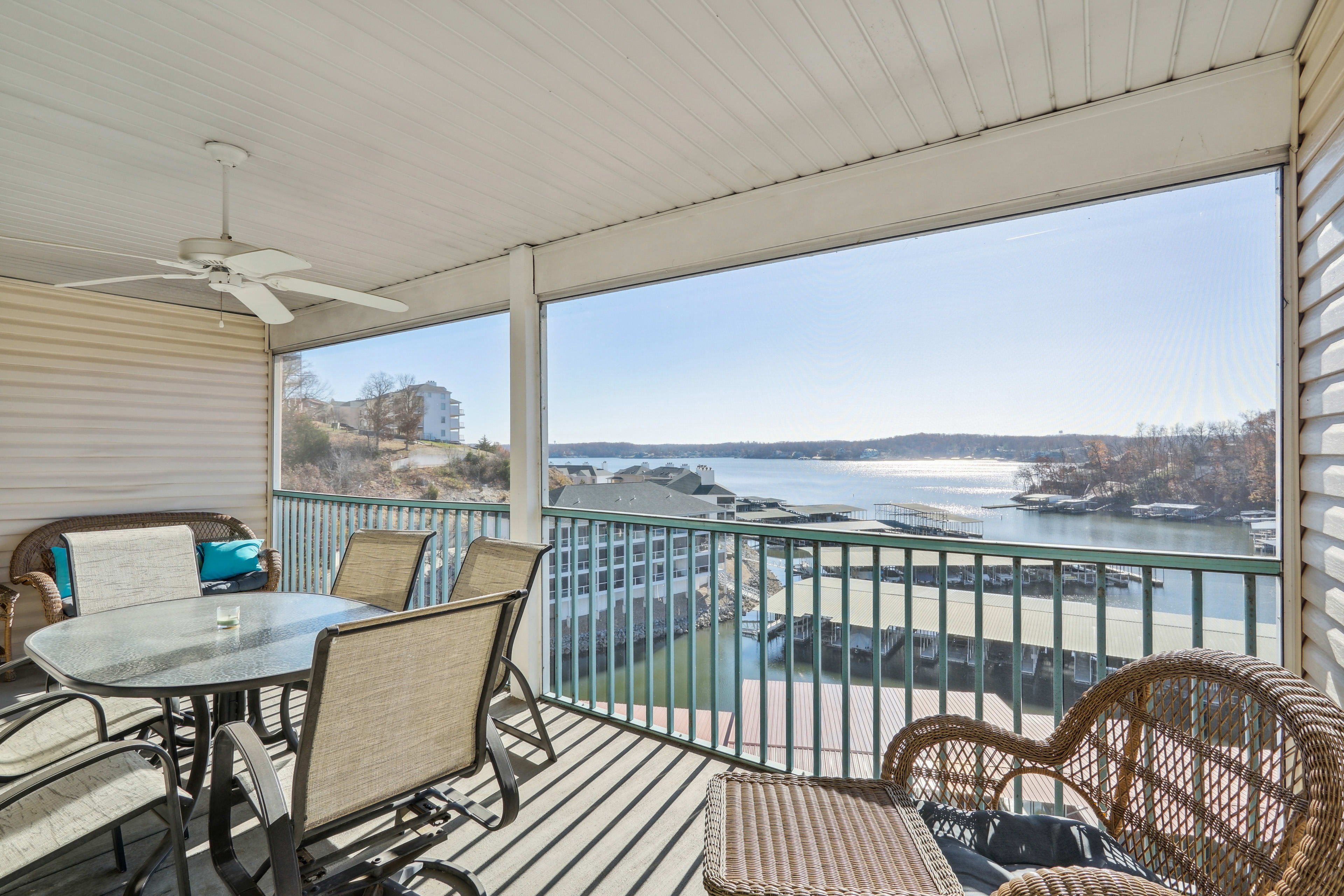 Lake Ozark Vacation Rental | 2BR | 2BA | 915 Sq Ft | Stairs Required