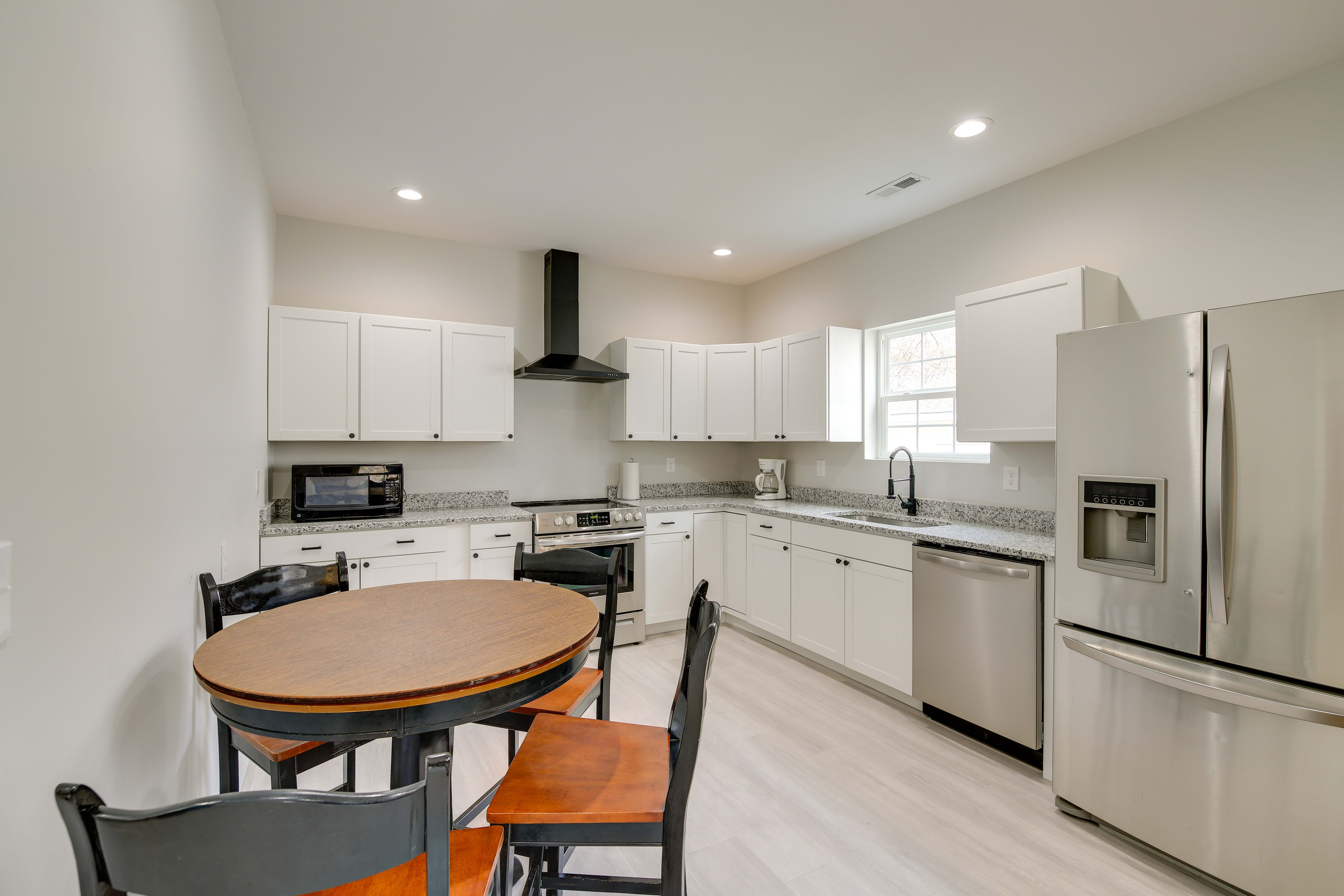 Kitchen | Pets Welcome w/ Fee | Central Air Conditioning | Free WiFi