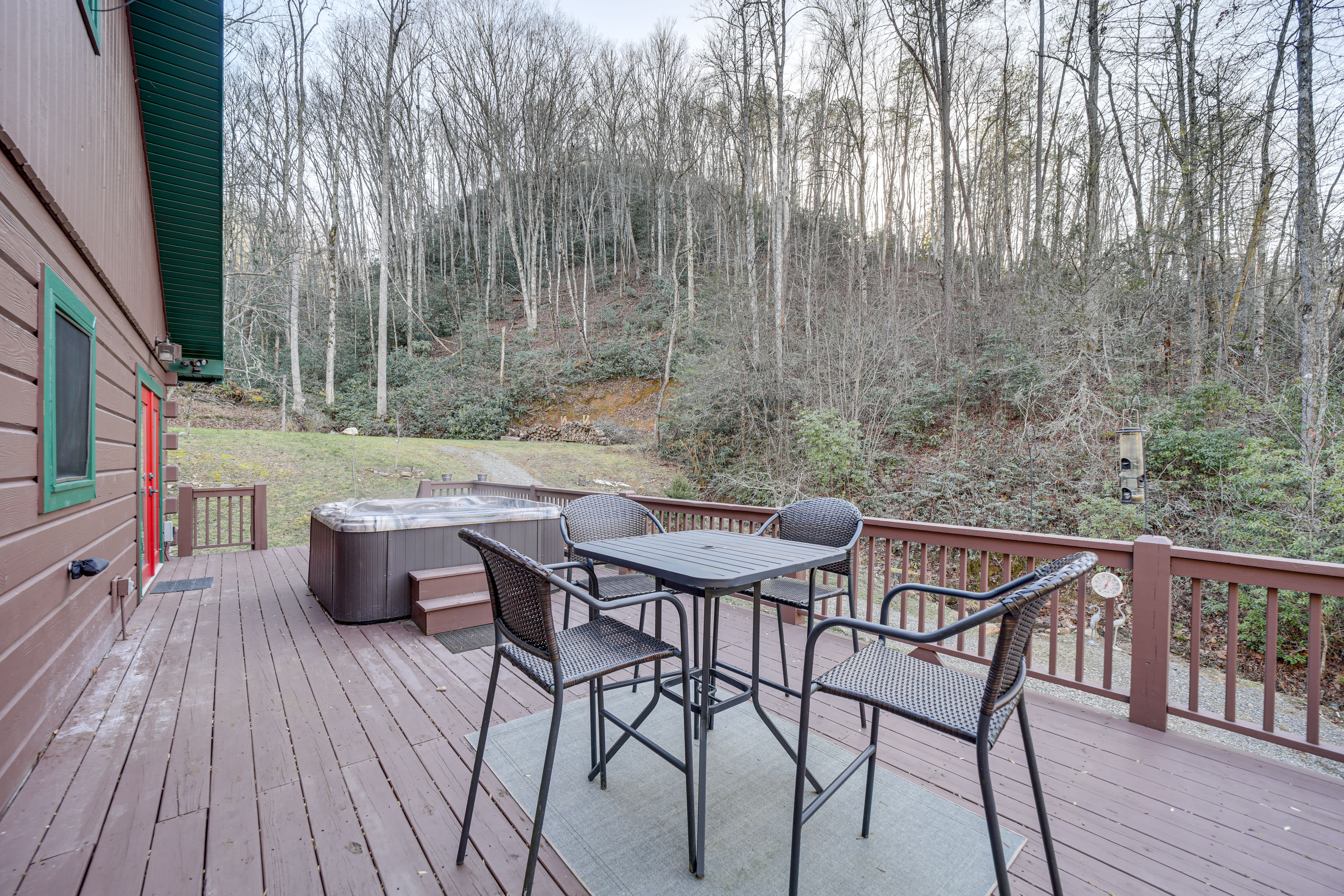Deck | Private Hot Tub | Outdoor Dining Area