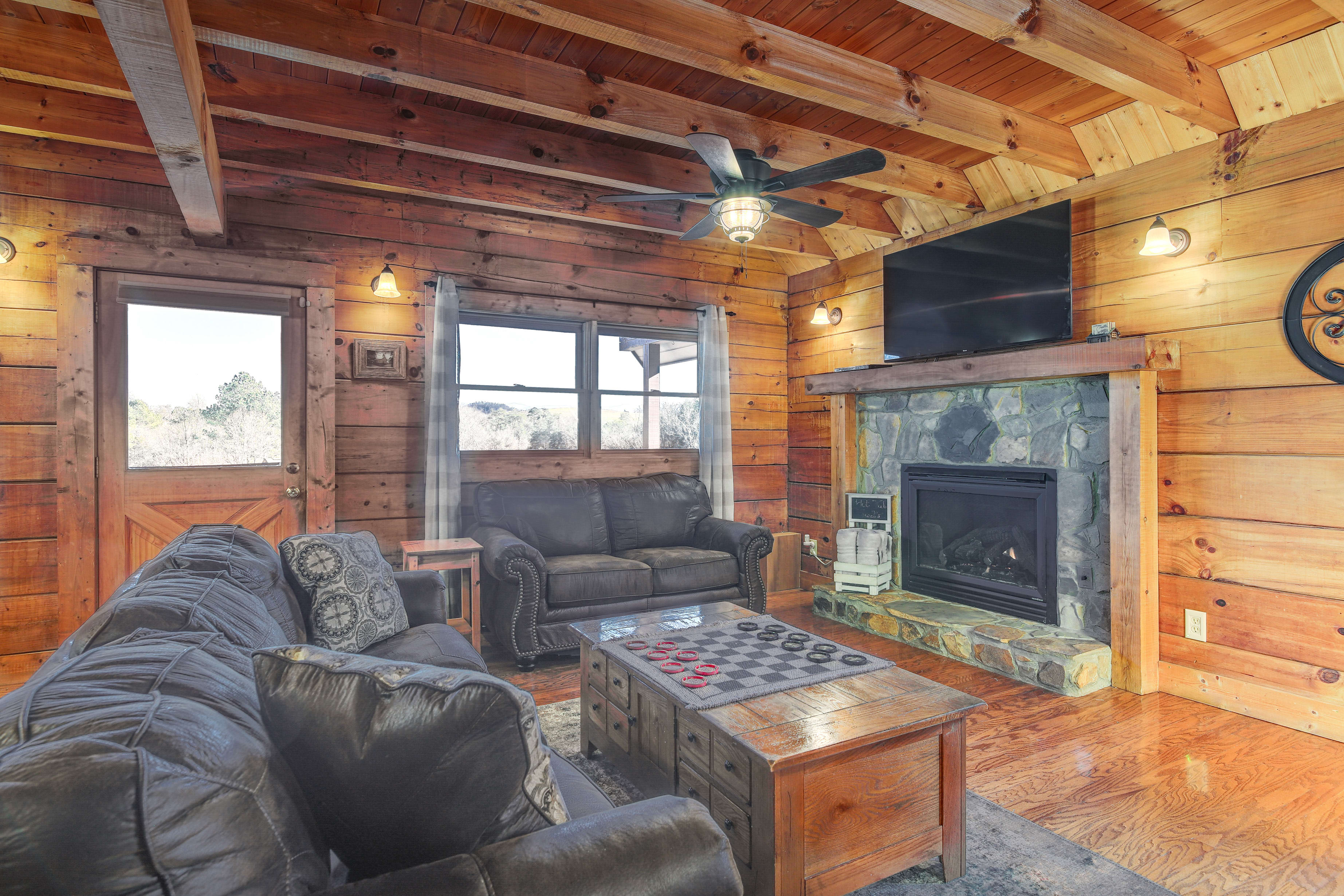 Living Room | Main Level | Gas Fireplace | Smart TV