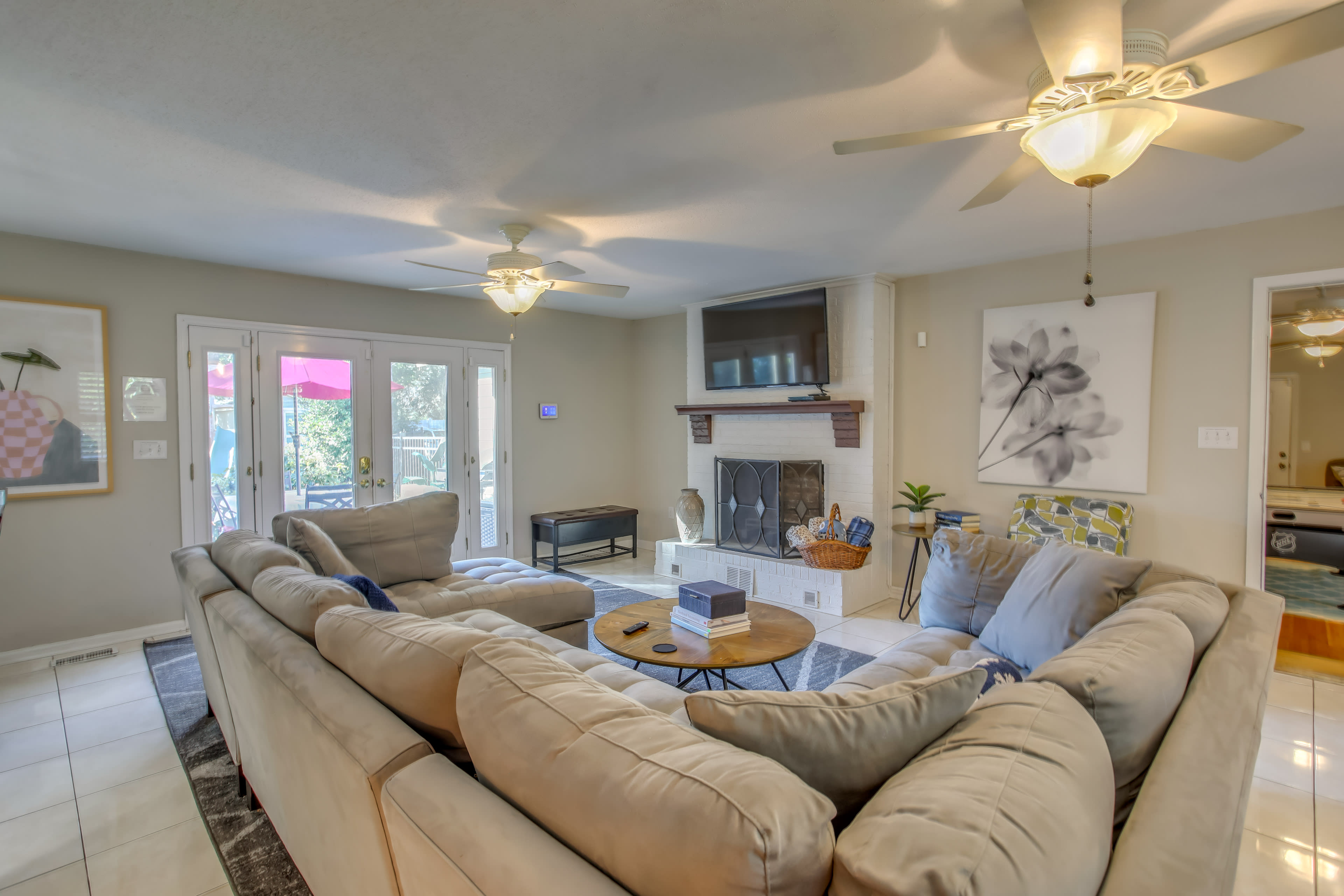 Living Room | 1st Floor | Fireplace | Smart TV