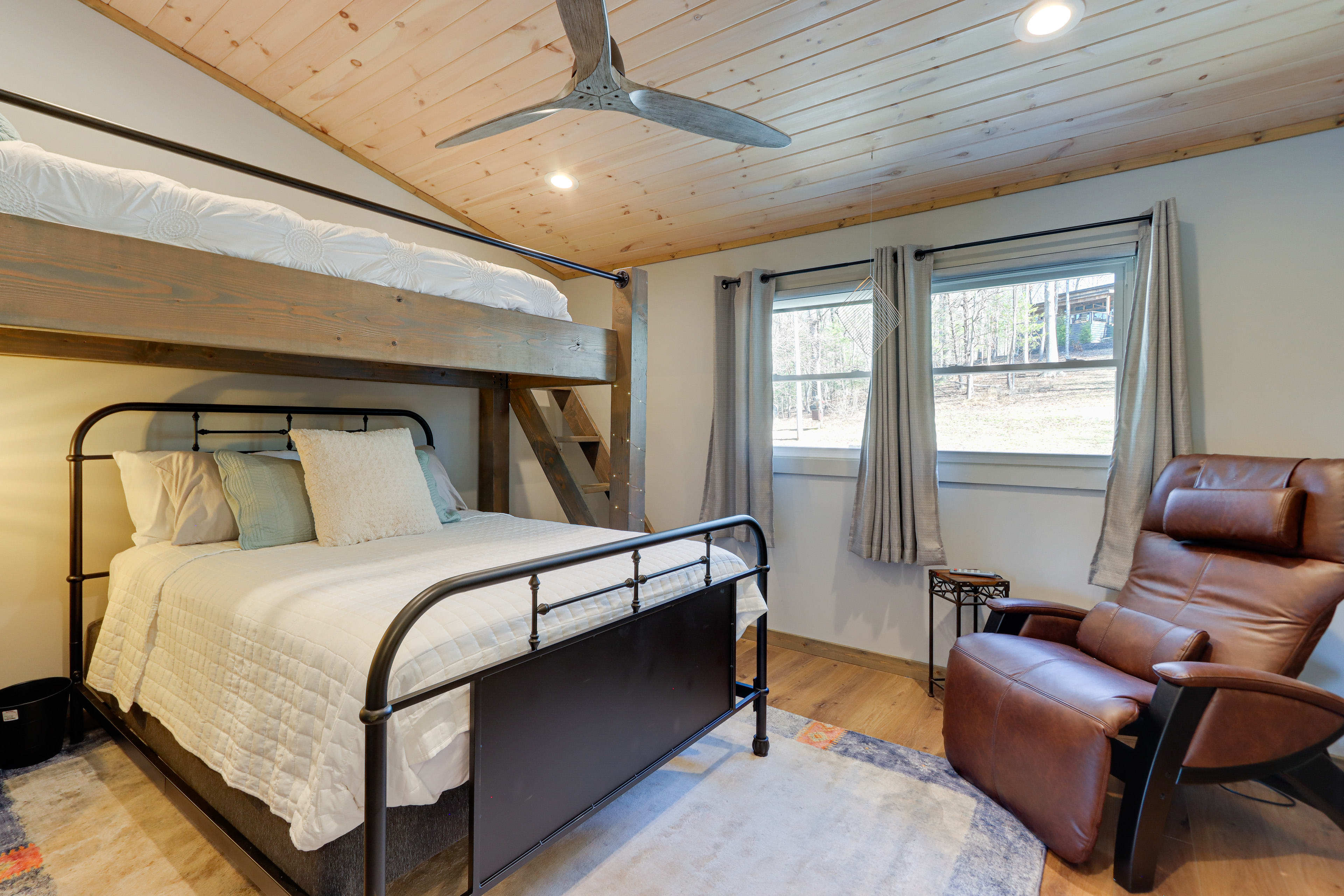Bedroom 2 | 2nd Floor | Full Bed | Lofted Twin Bed | Flat-Screen TV