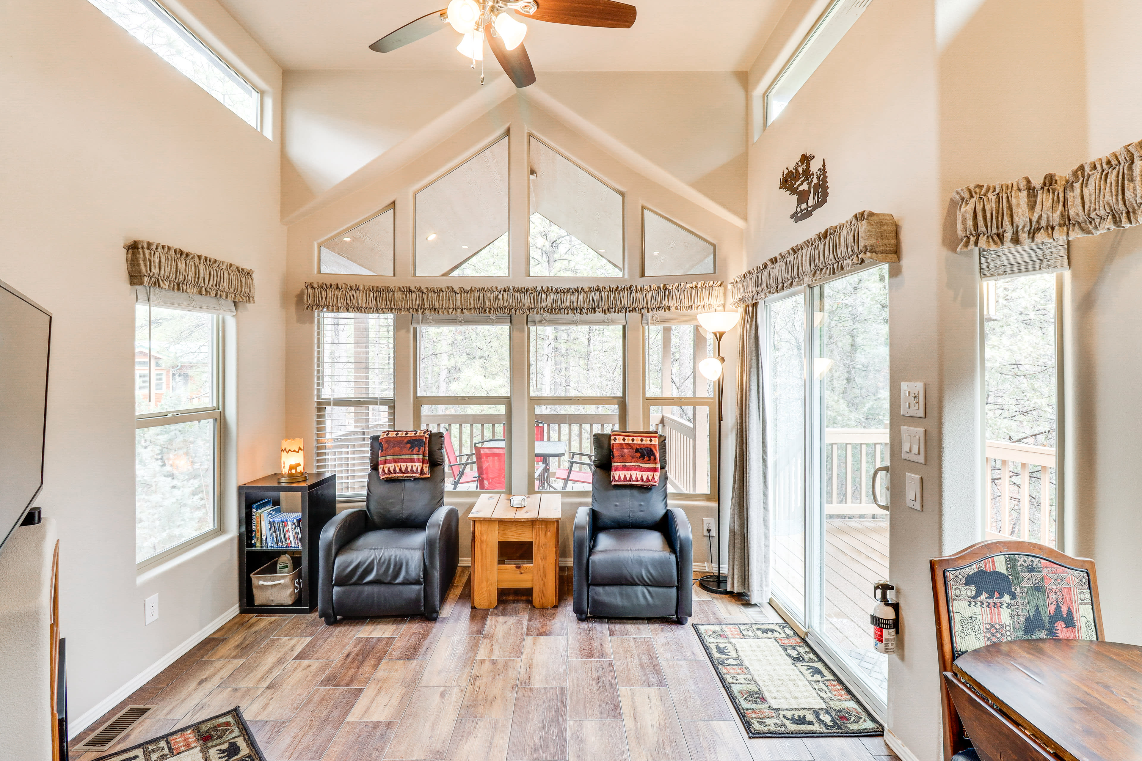 Living Room | Smart TV | Central A/C & Heat | Electric Fireplace | 1st Floor