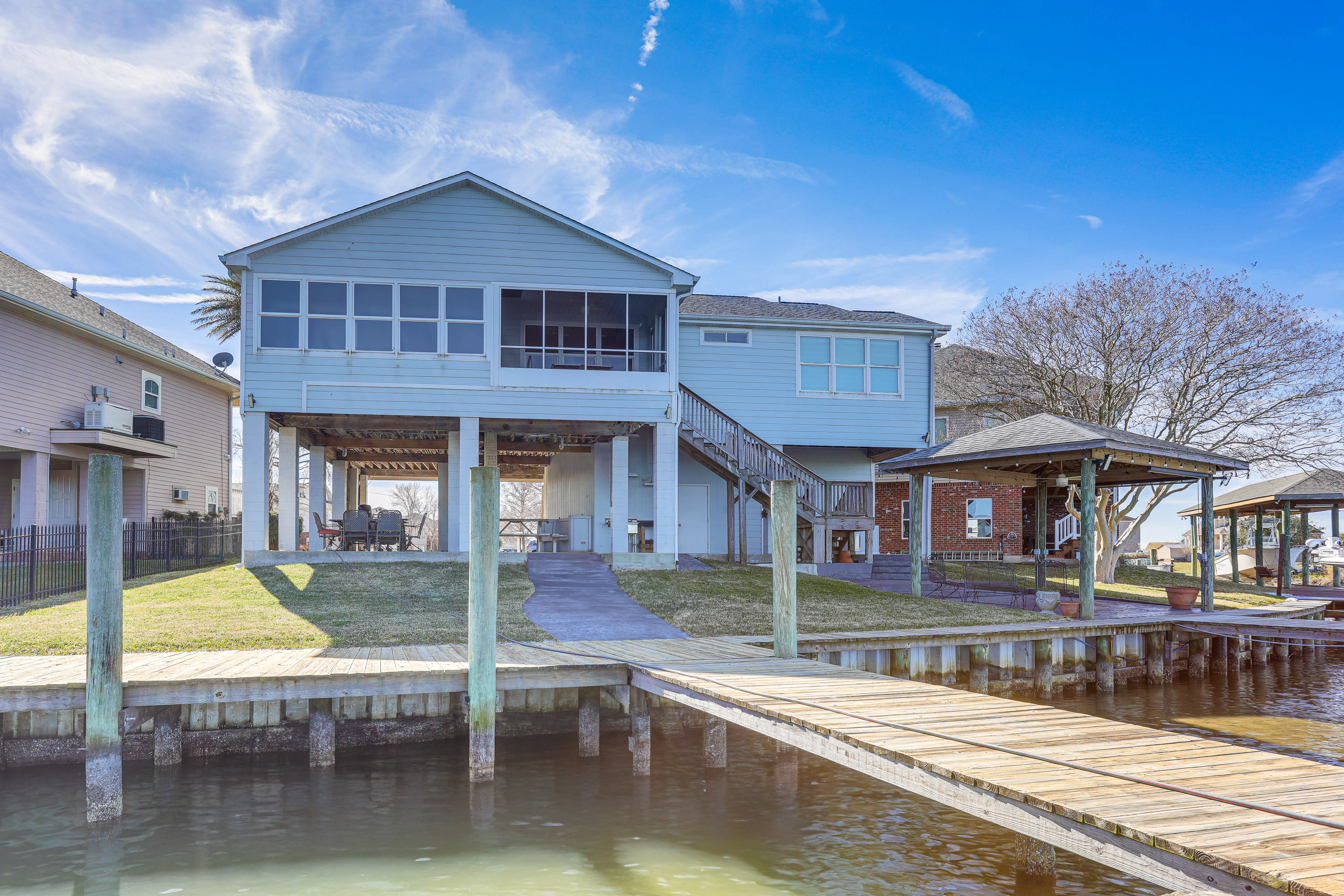 Home Exterior | Water Access | Private Dock & Lift | Single-Story Home