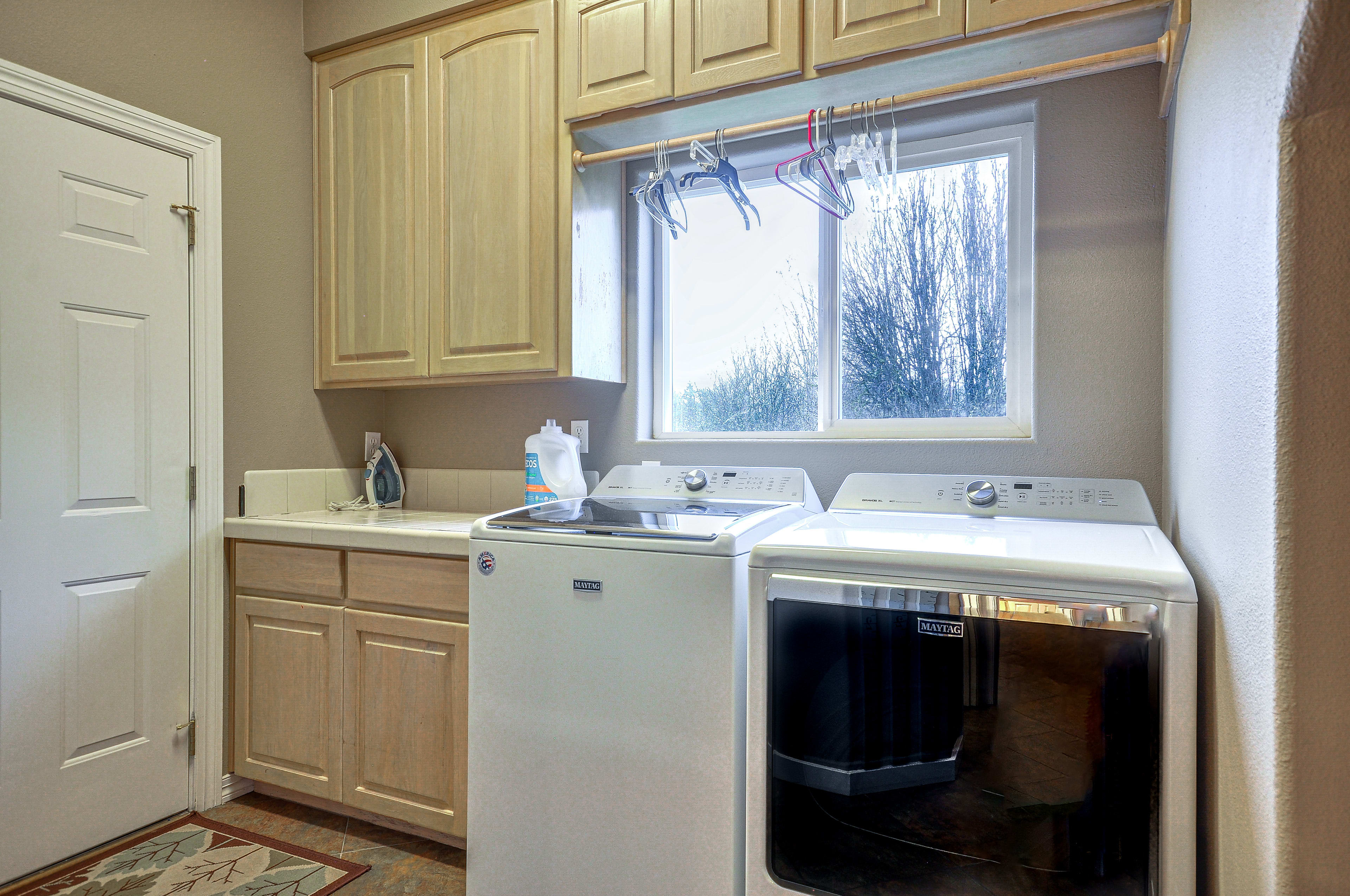 Laundry Area | 1st Floor | Washer/Dryer | Hangers | Trash Bags/Paper Towels