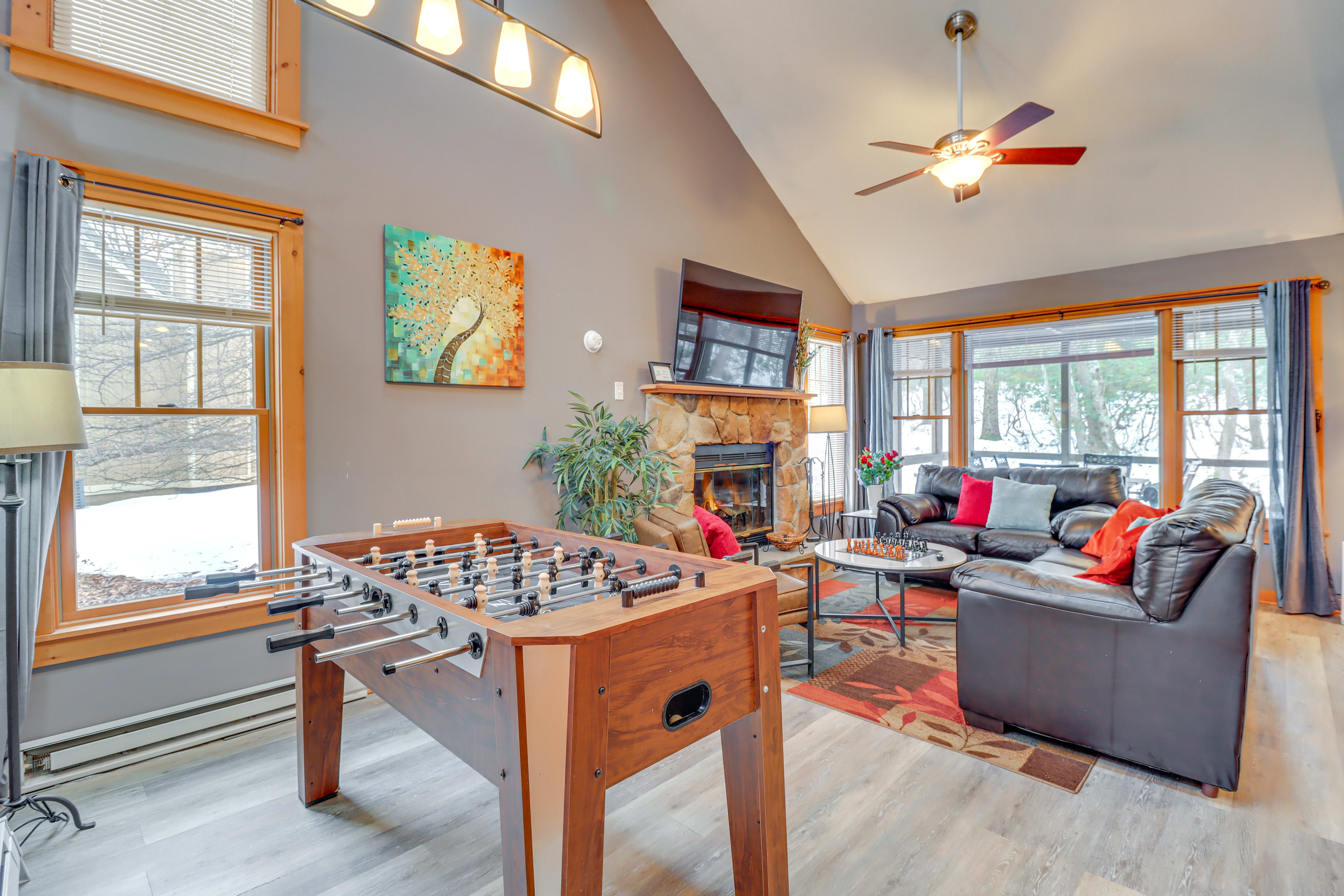 Living Room | 1st Floor | Electric Fireplace | Smart TV