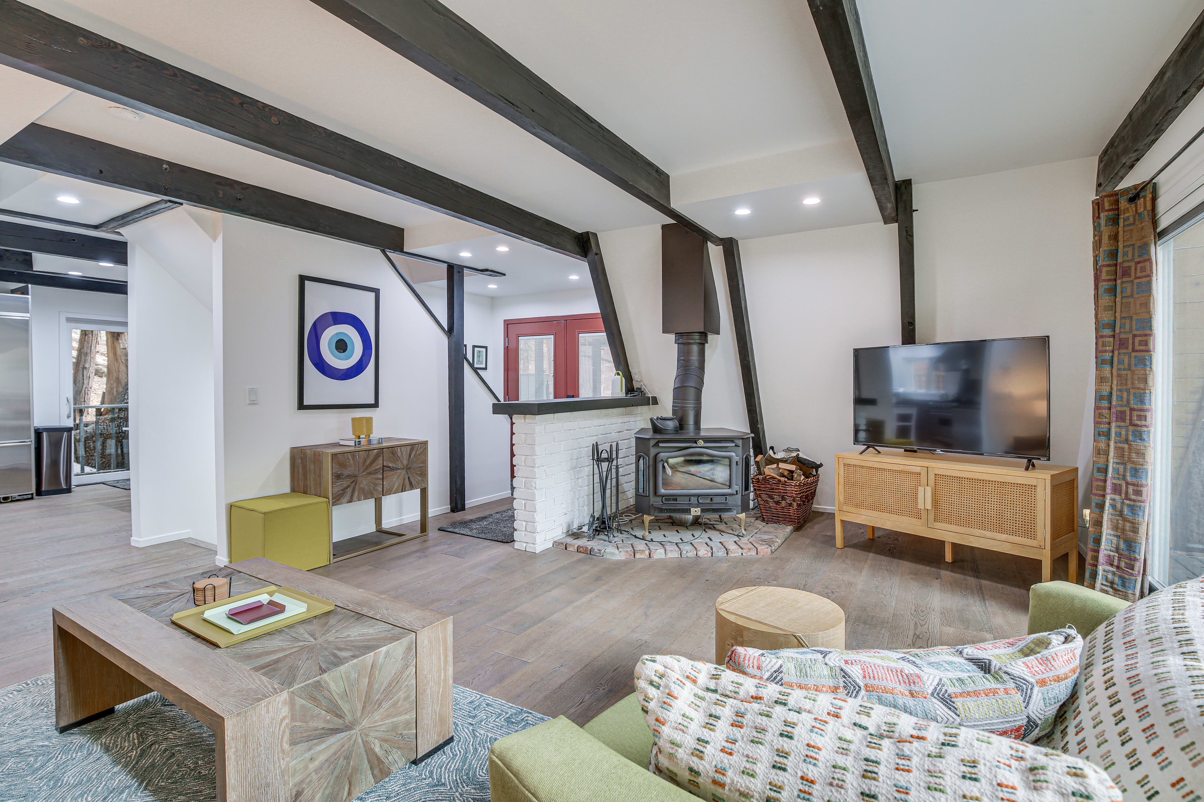 Living Room | Main Level | Wood-Burning Stove | Smart TVs | Free WiFi
