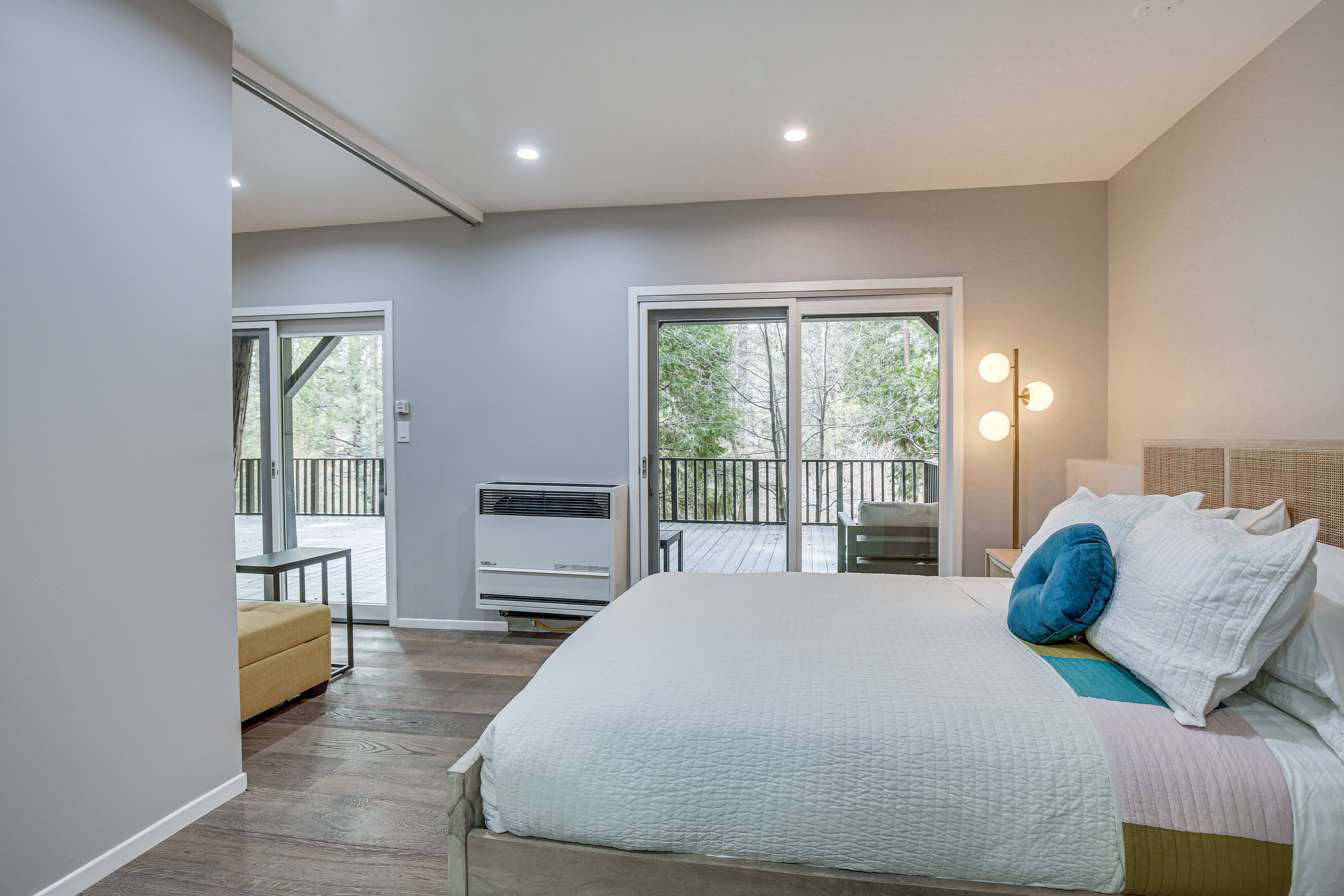 Bedroom 1 | Lower Level | Queen Bed | Full Bed | Private Deck | Workspace