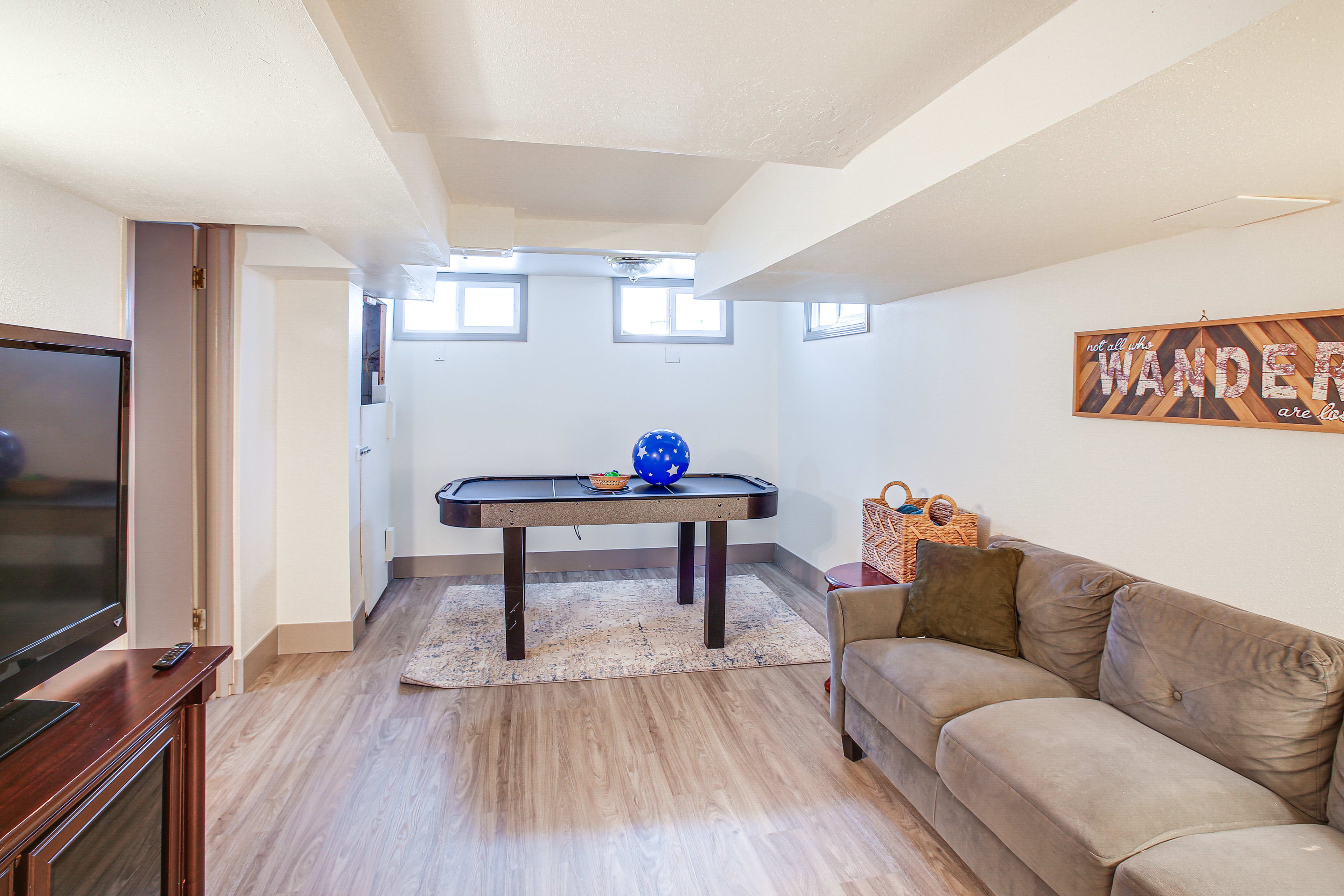 Game Room | Air Hockey Table | Smart TV w/ Cable | Basement