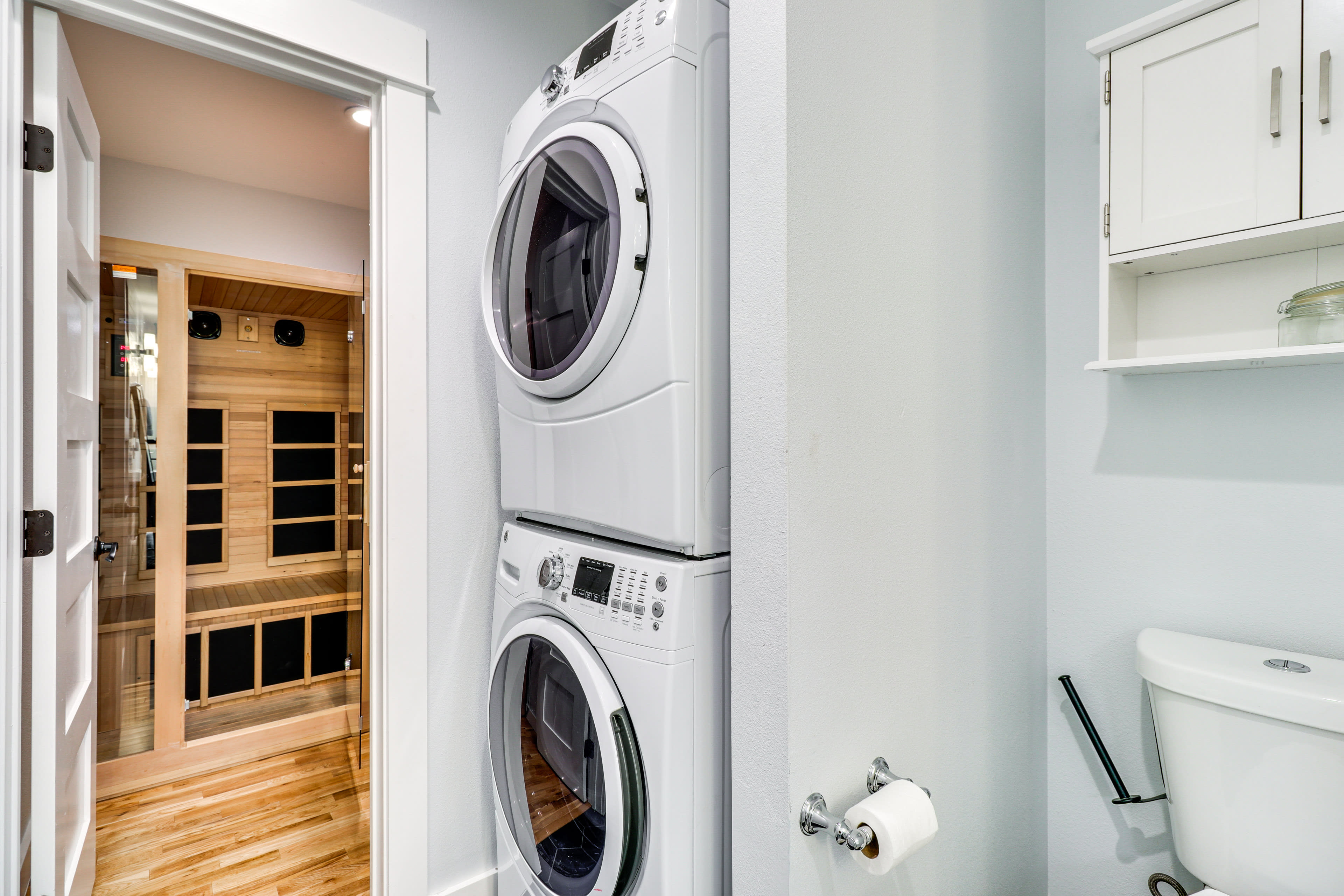 Laundry Area | Main Level | Washer + Dryer | Iron/Board