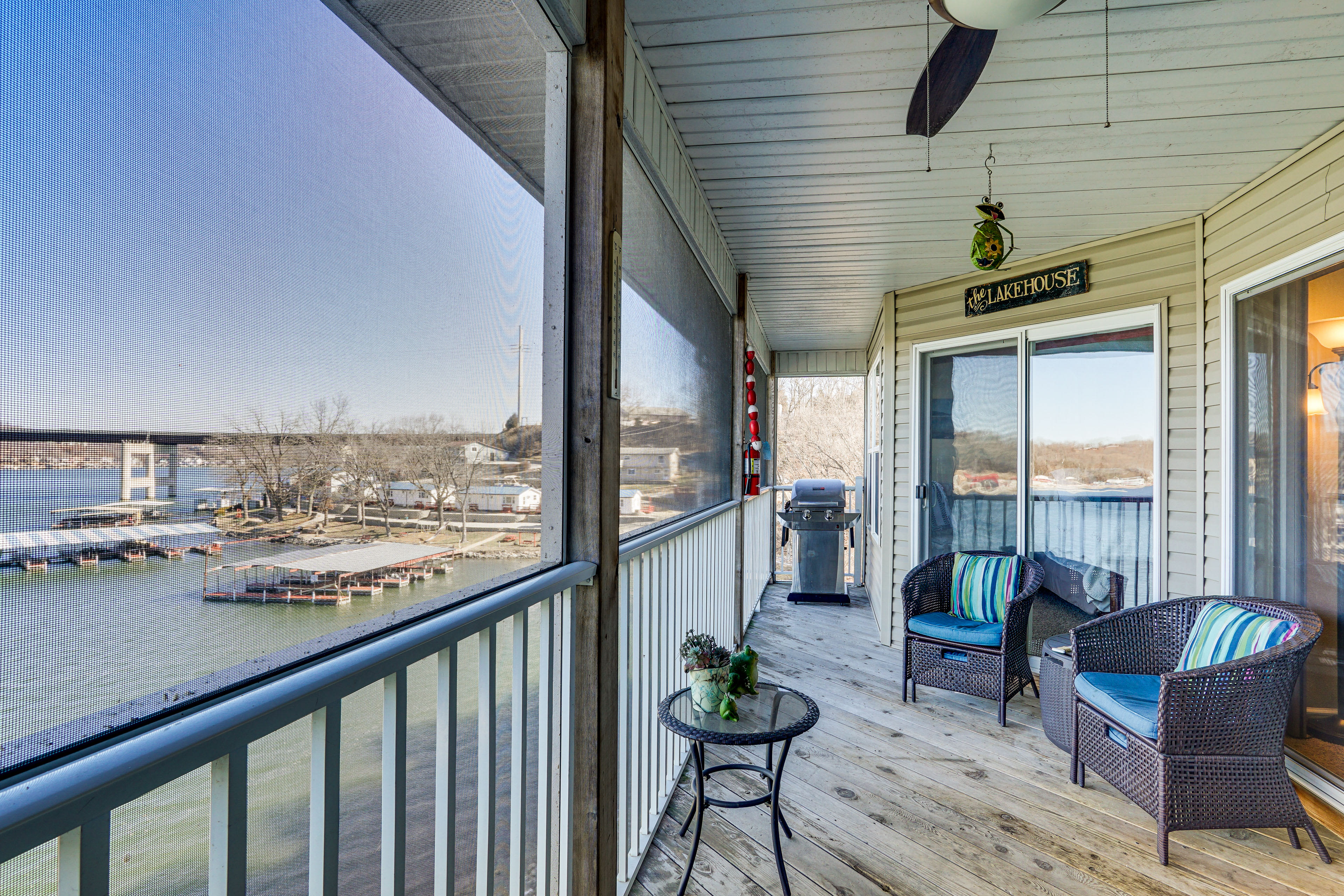Screened Porch | Access From Living Room | Gas Grill | Waterfront View