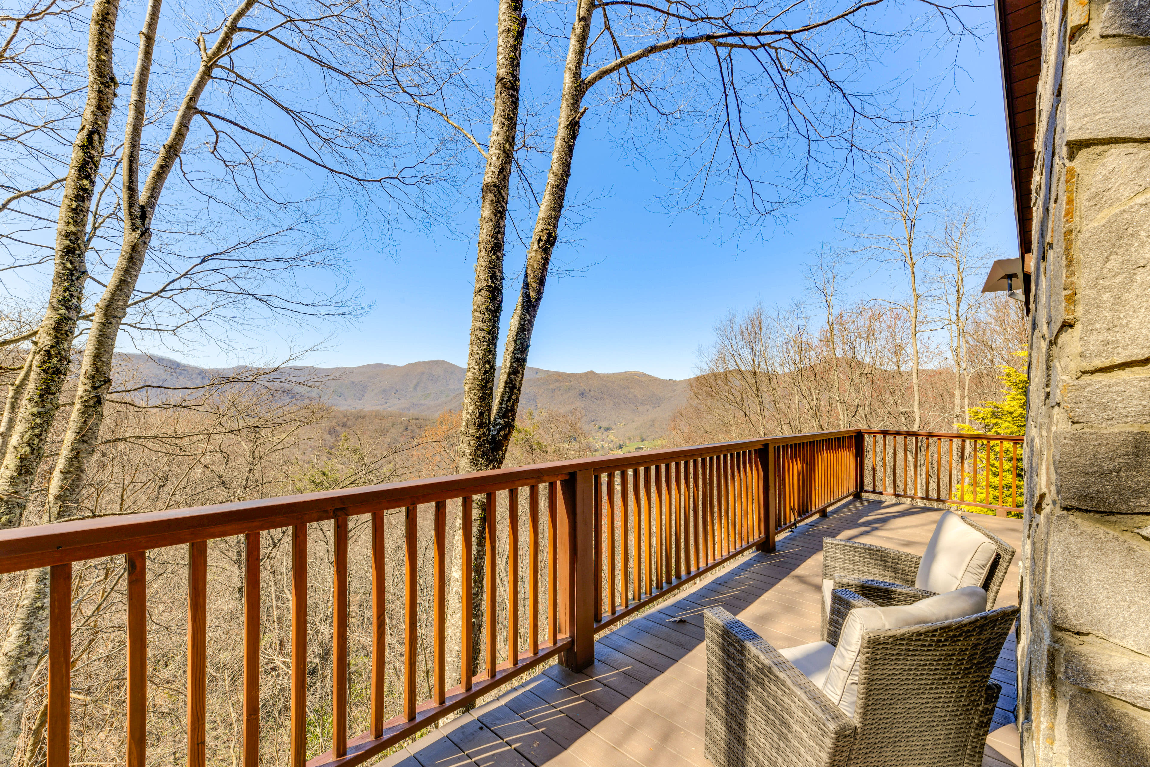 Maggie Valley Vacation Rental | 3BR | 3BA | Stairs Required | 3,100 Sq Ft