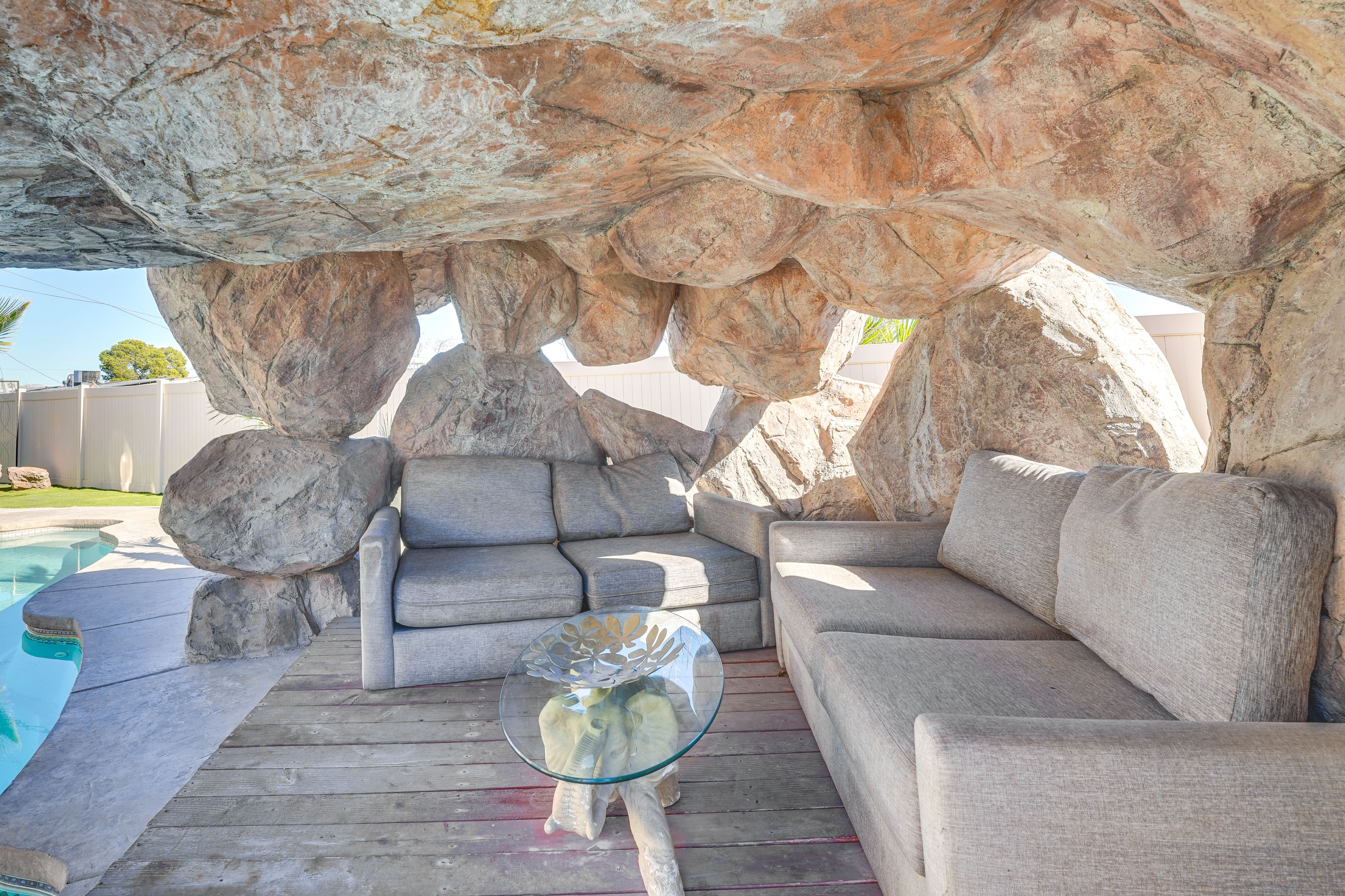 Private Pool | Cave Feature w/ Seating Area