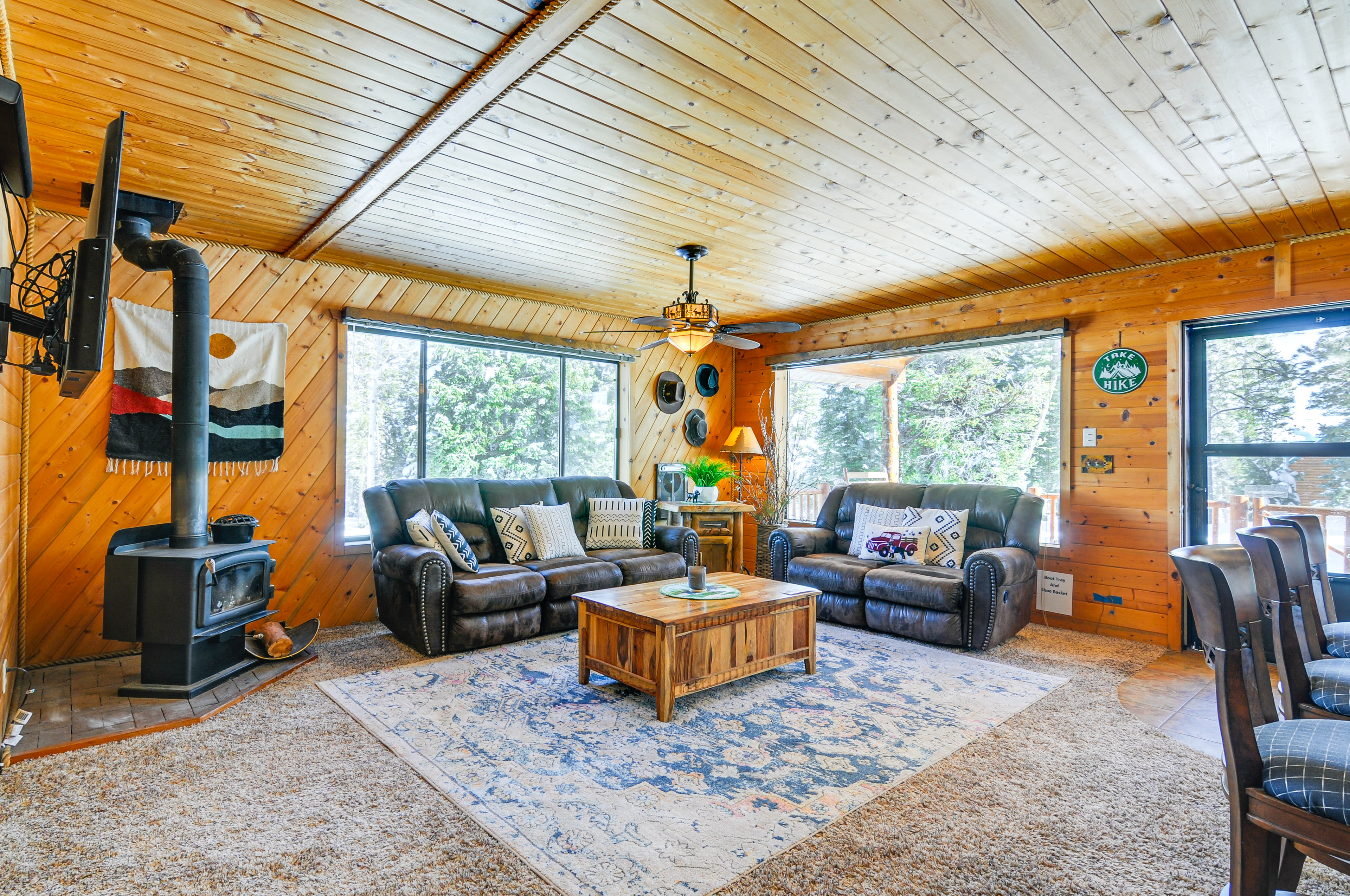 Living Room | Main Level | Wood-Burning Stove (Wood Not Provided)