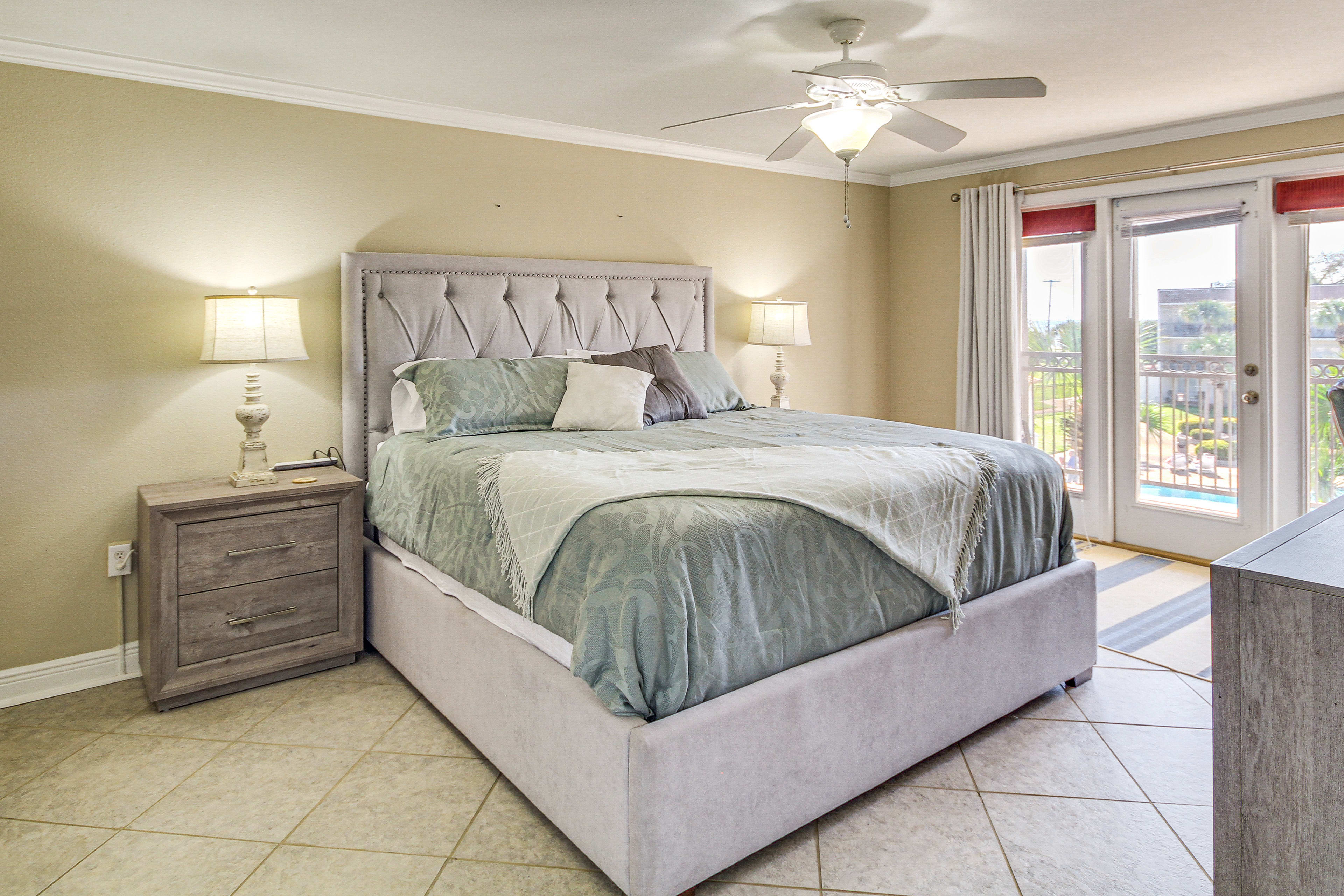 Bedroom 1 | King Bed | Linens Provided | Smart TV | Work Desk