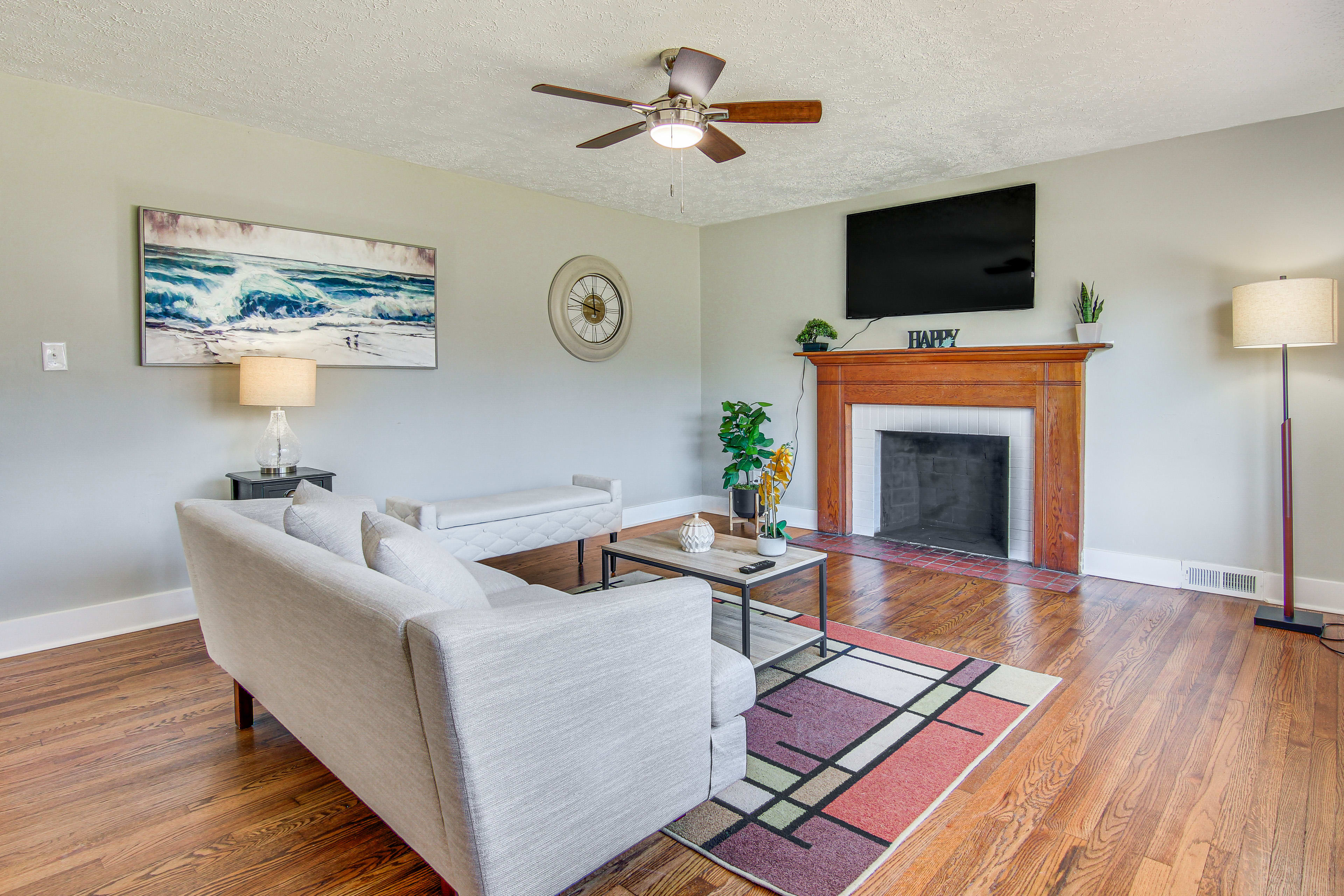 Living Area | Main Floor | Decorative Fireplace | Smart TV | Full Sleeper Sofa
