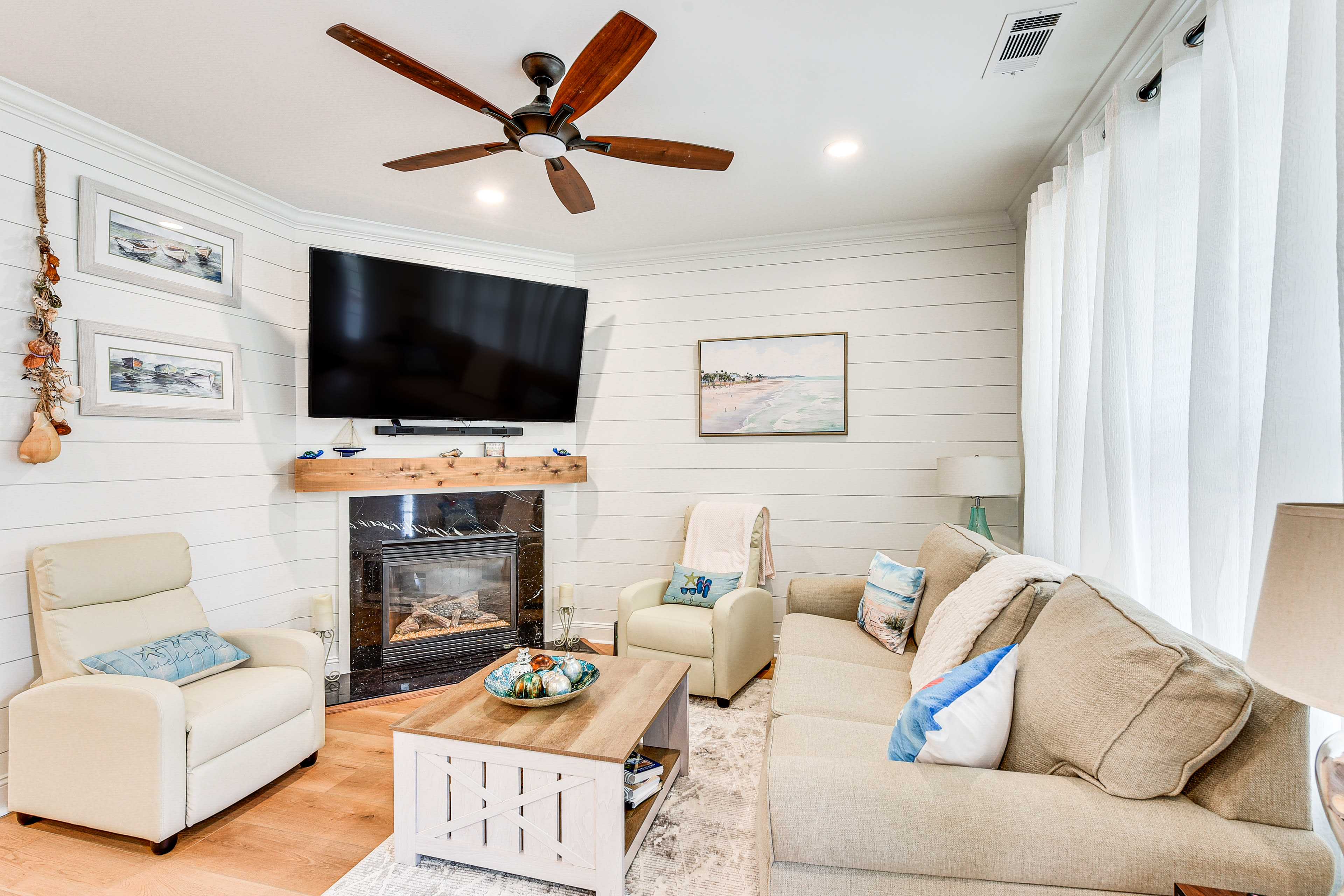 Living Room | Smart TV | Fireplace | 2-Story Home