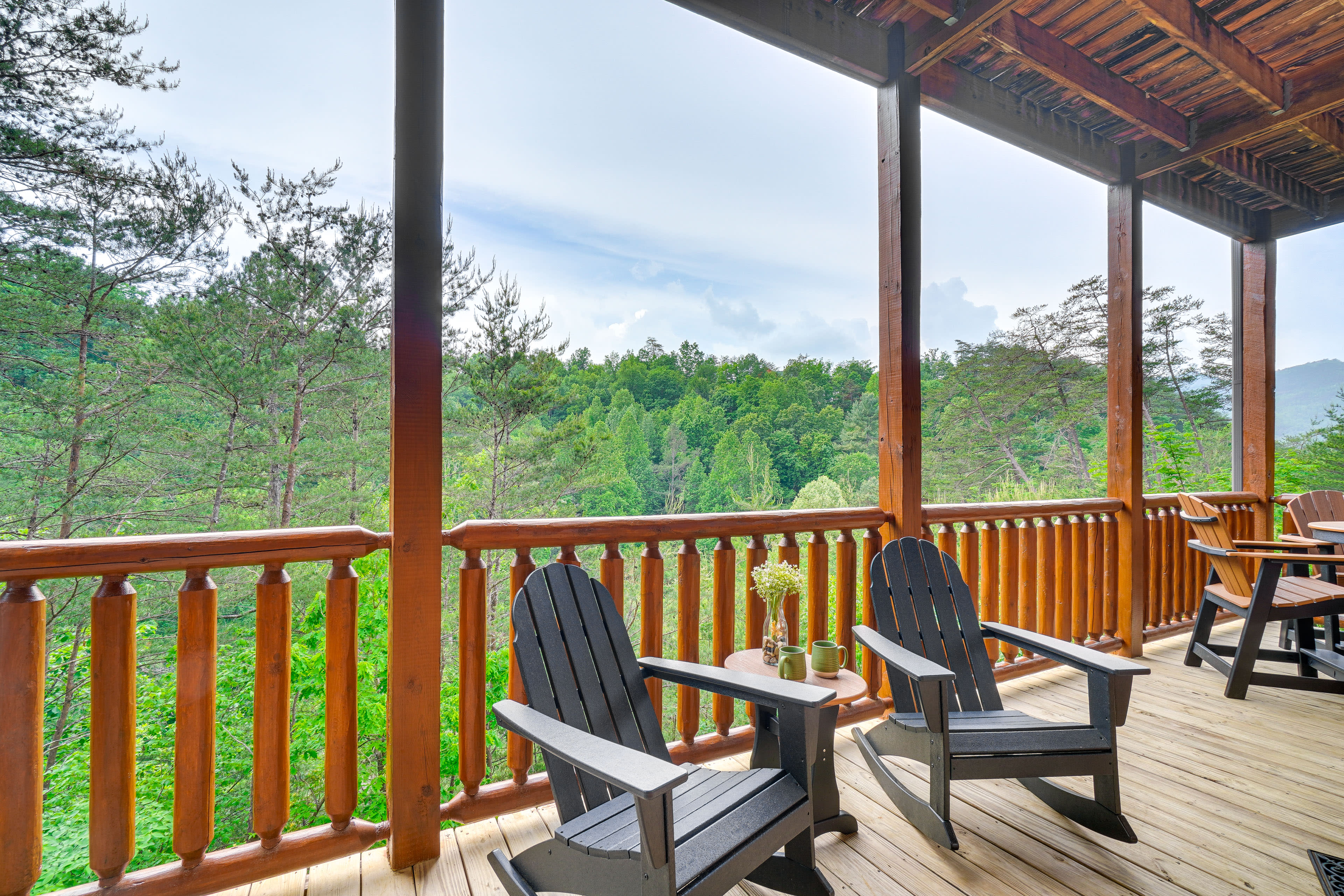 Deck | Partial Mountain View | Dining Area