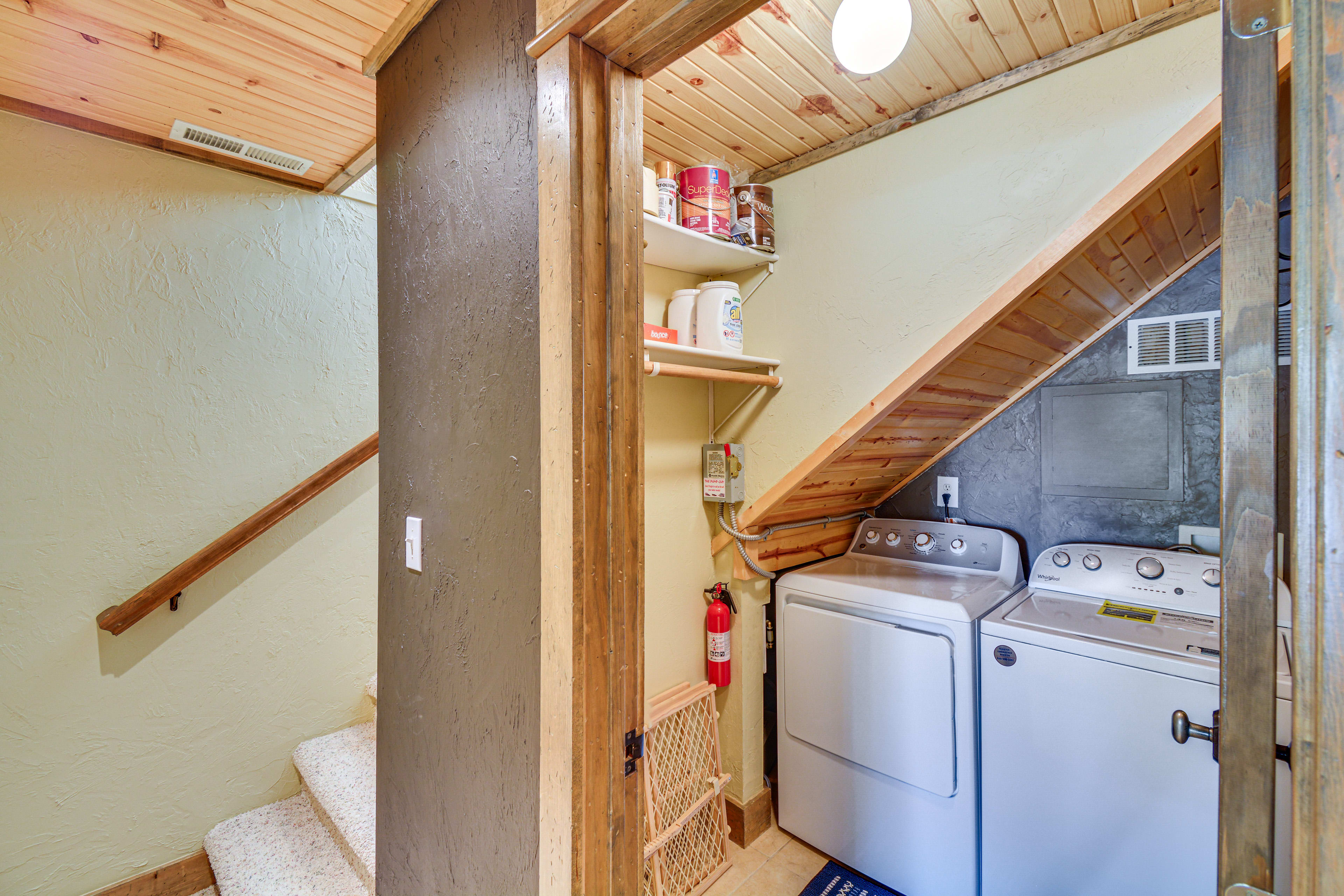 Stairs to Lower Level | Washer & Dryer