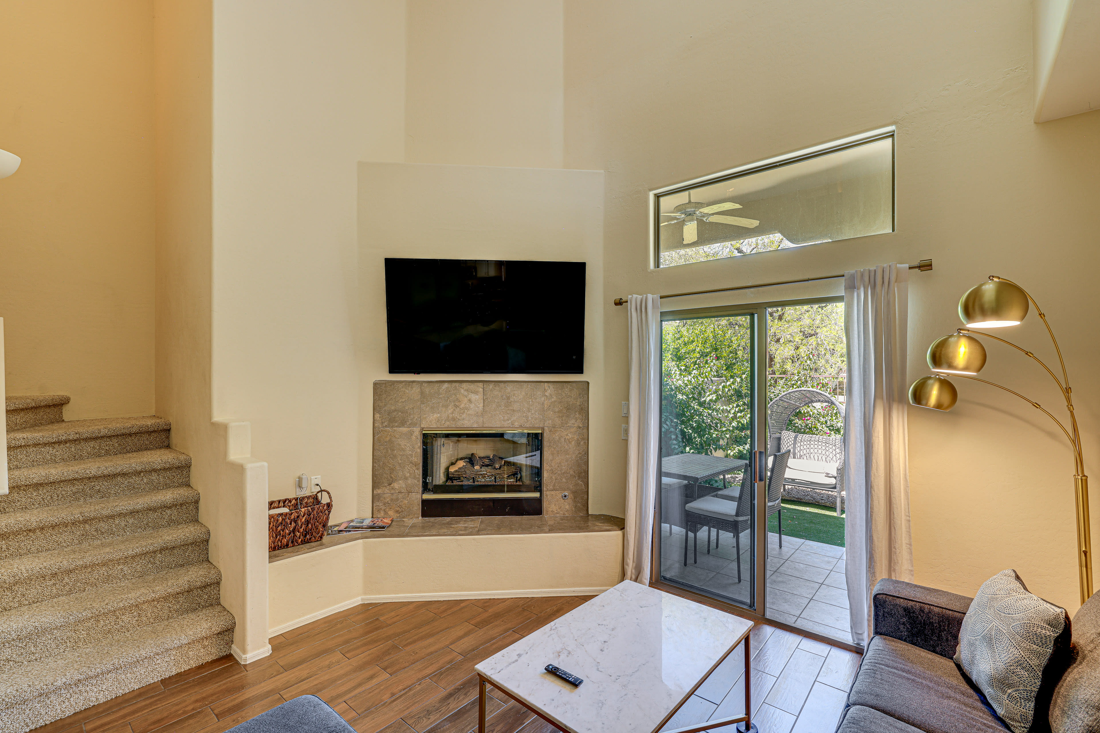 Living Room | Smart TV | Gas Fireplace | Full Sleeper Sofa | 1st Floor