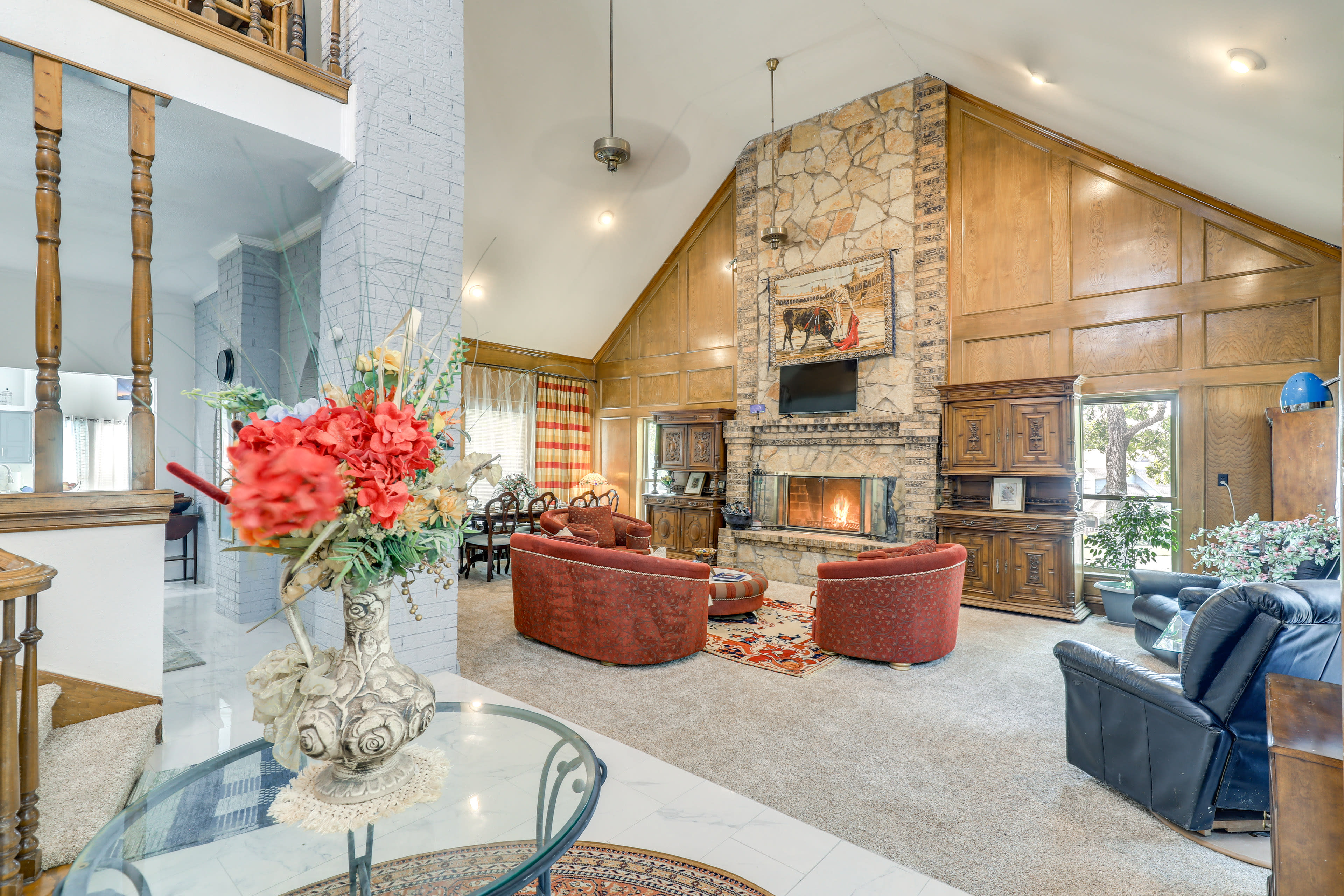 Living Room | 1st Floor | Smart TV w/ Cable | Wood-Burning Fireplace | Piano