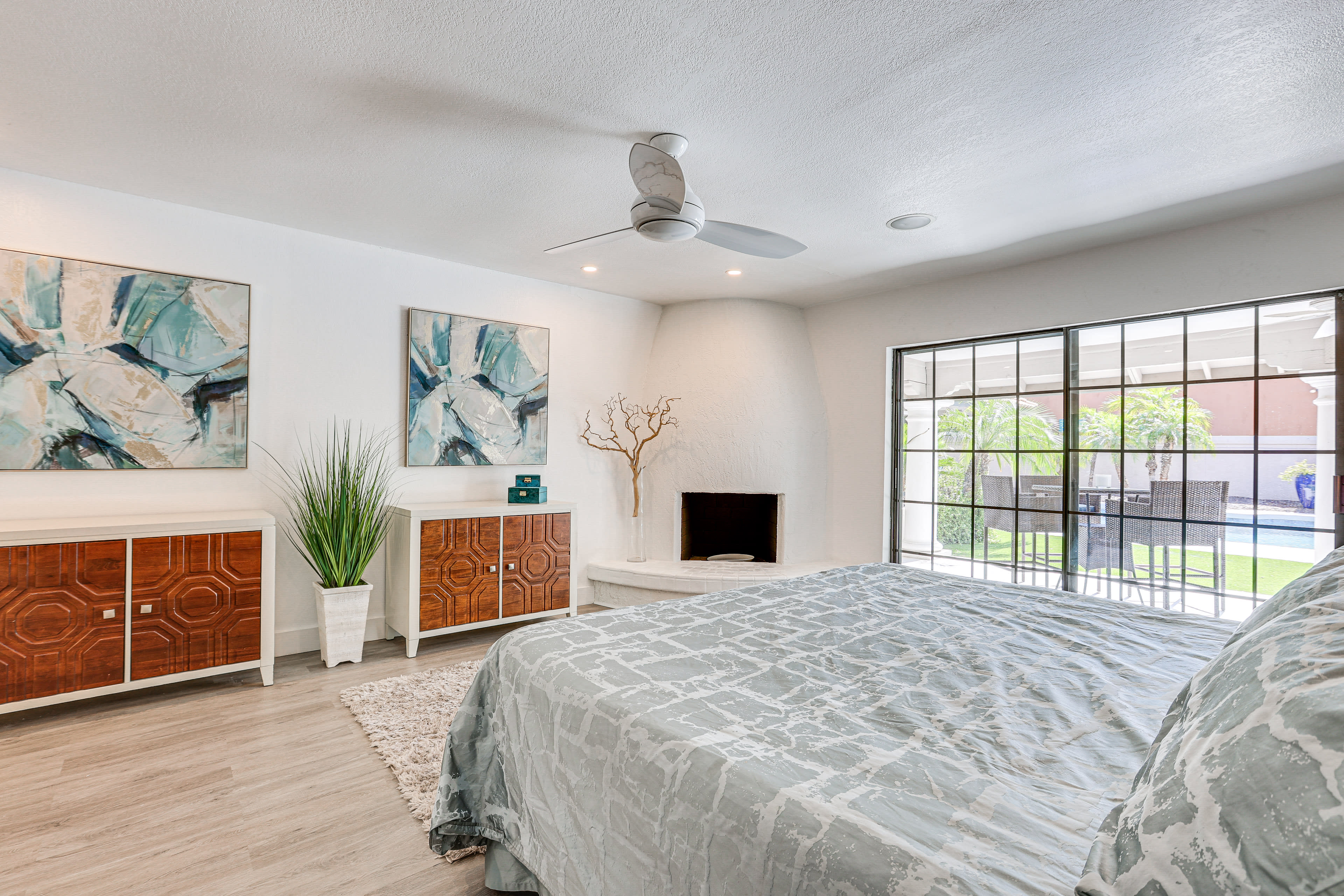 Bedroom 1 | King Bed | Fireplace | Linens Provided | Flat-Screen TV