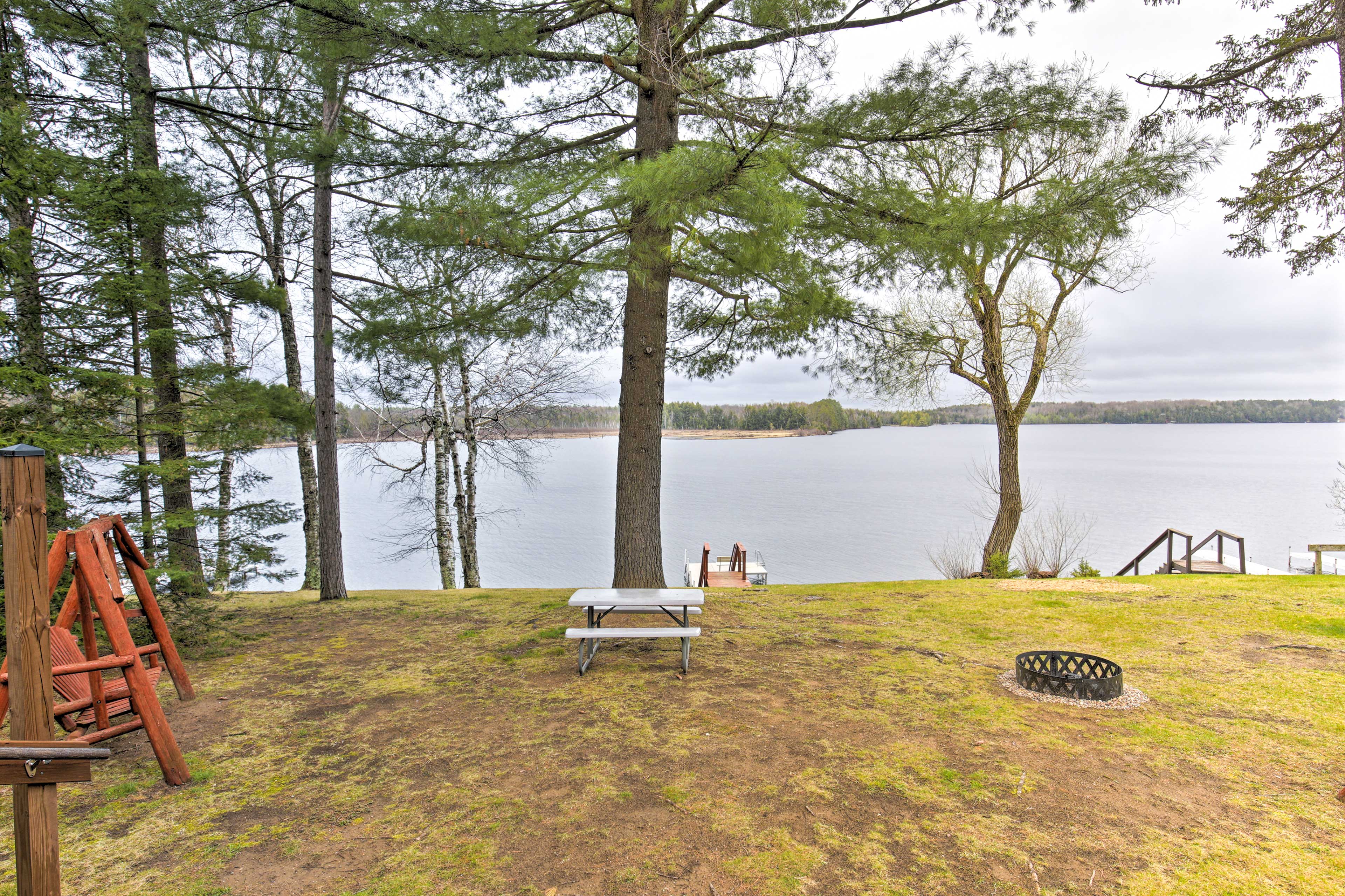 Cozy Dam Lake Escape w/ Dock, Yard & Water Access! Eagle River, WI