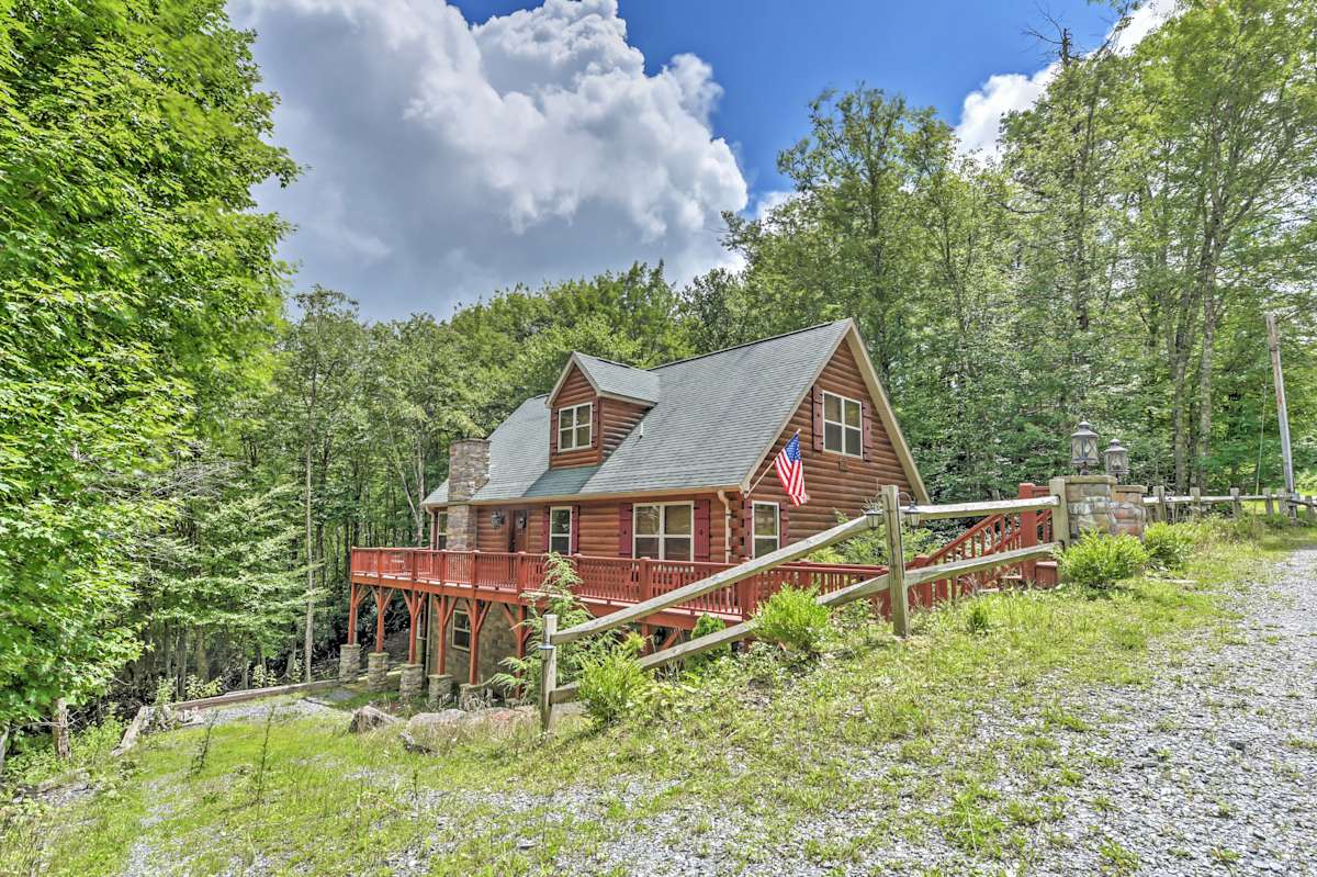 Spacious Beech Mountain Log Cabin W Private Patio