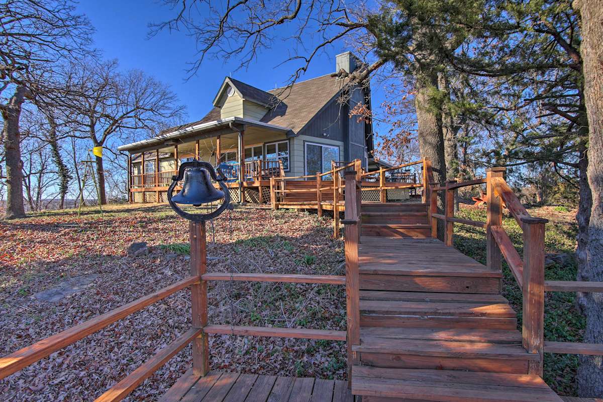 20 Acre Waterfront Keystone Lake Home W Trail