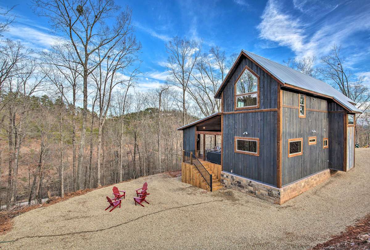 Contemporary Broken Bow Cabin W Deck Hot Tub