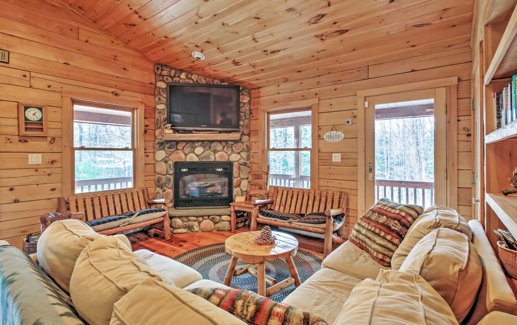 3br North Conway Log Cabin W Private Hot Tub