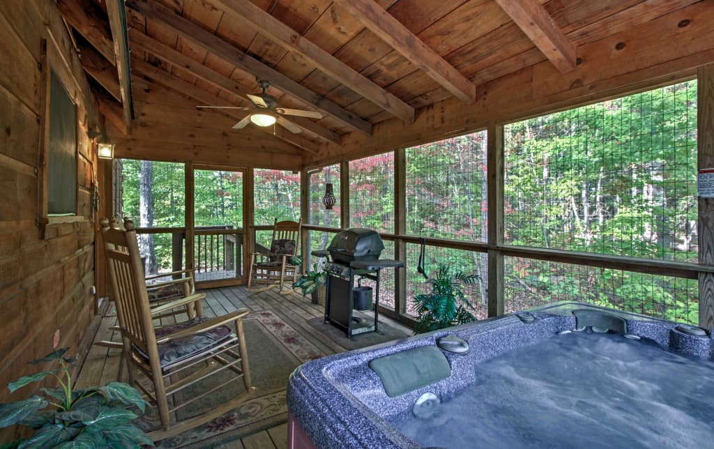 Smoky Mountain Cabin W View From Hot Tub Deck