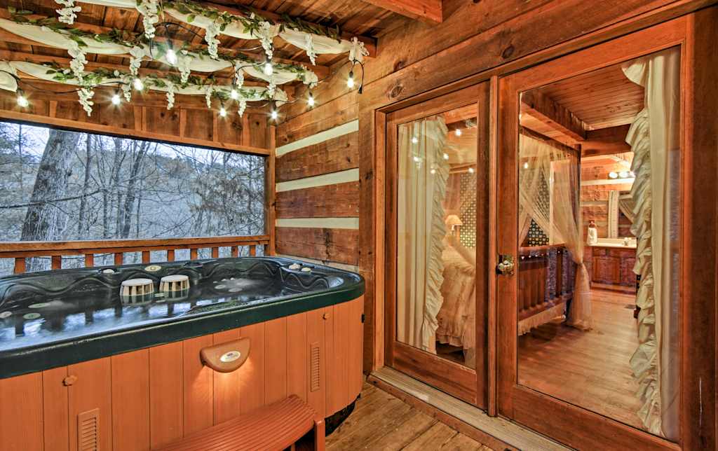 Romantic Sevierville Log Cabin W Hot Tub Near Town