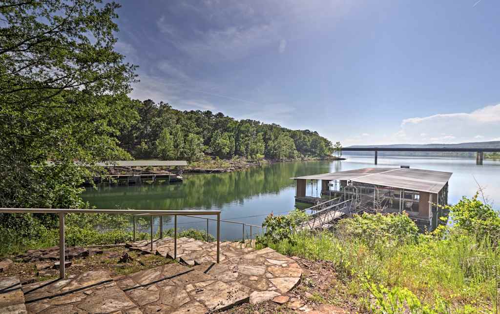 New Greers Ferry Lakefront Home Deck Boat Slips