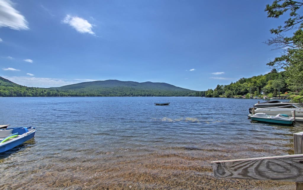 New Rustic Lakefront Rumney Cabin W Shared Dock