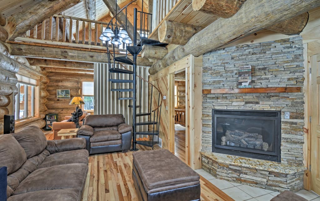 Custom Log Cabin W Deck 45 Acres By Pine River