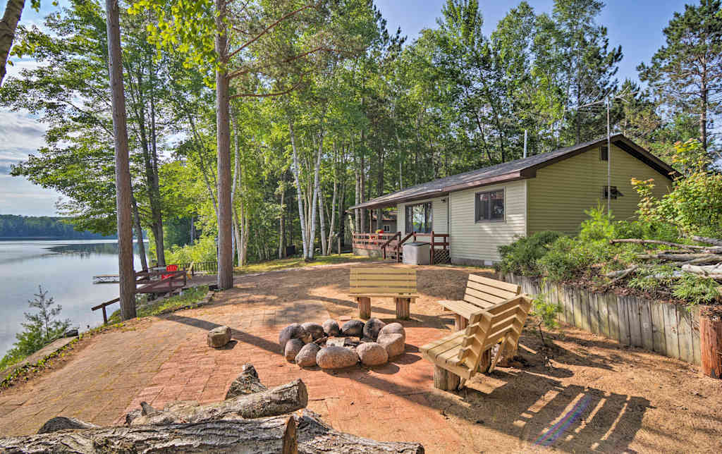 Lakefront Manistique Cabin W Private Dock Fire Pit