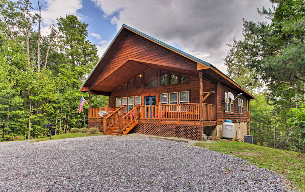 Rustic Smoky Mtn Cabin W Hot Tub Deck Views