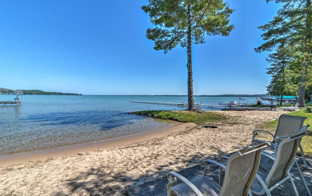 Modern Torch Lake Cottage W Dock Fire Pit