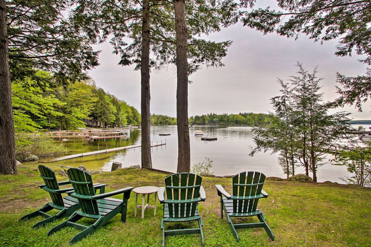 Waterfront Sebago Lake Cottage w/Dock + Beach Raymond, ME Evolve
