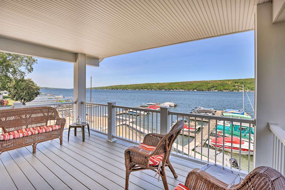 Lakefront Apt w/ Dock Steps to Dine & Swim! Conesus, NY Evolve
