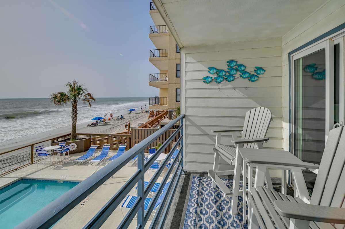 Oceanfront South Carolina Retreat Pool & Balcony Murrells Inlet, SC