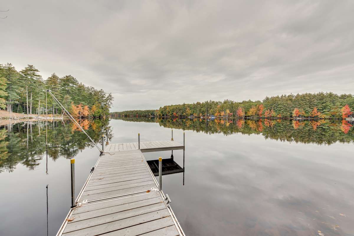 Waterfront Lake Arrowhead Cabin w/ Dock & Fire Pit North Waterboro