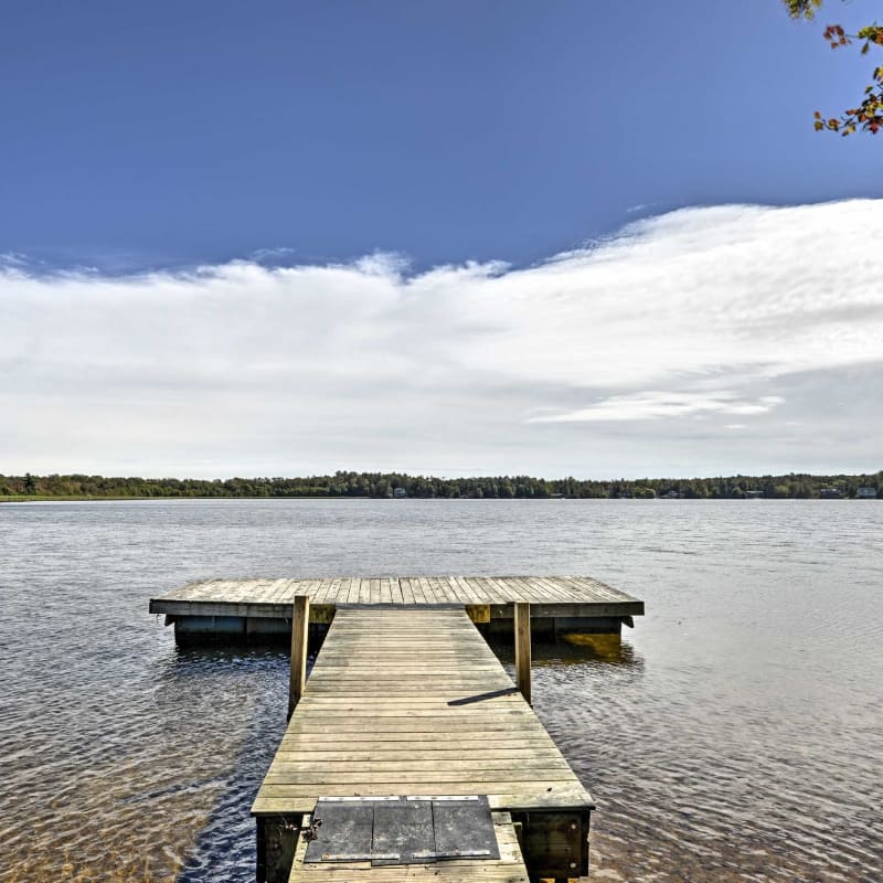 Lake and dock view in The Poconos, Pennsylvania