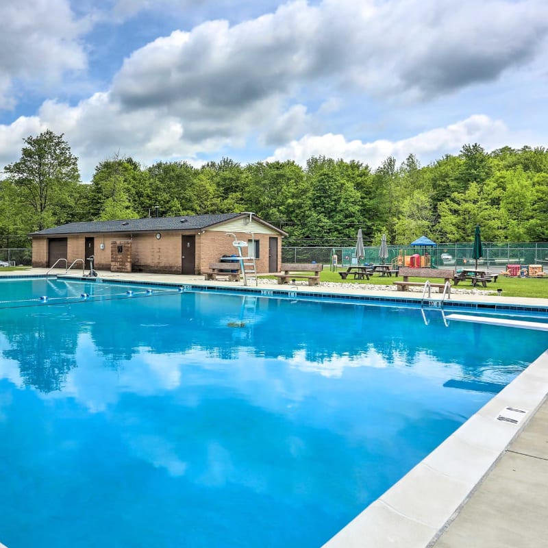 Vacation rental community pool in The Poconos, Pennsylvania