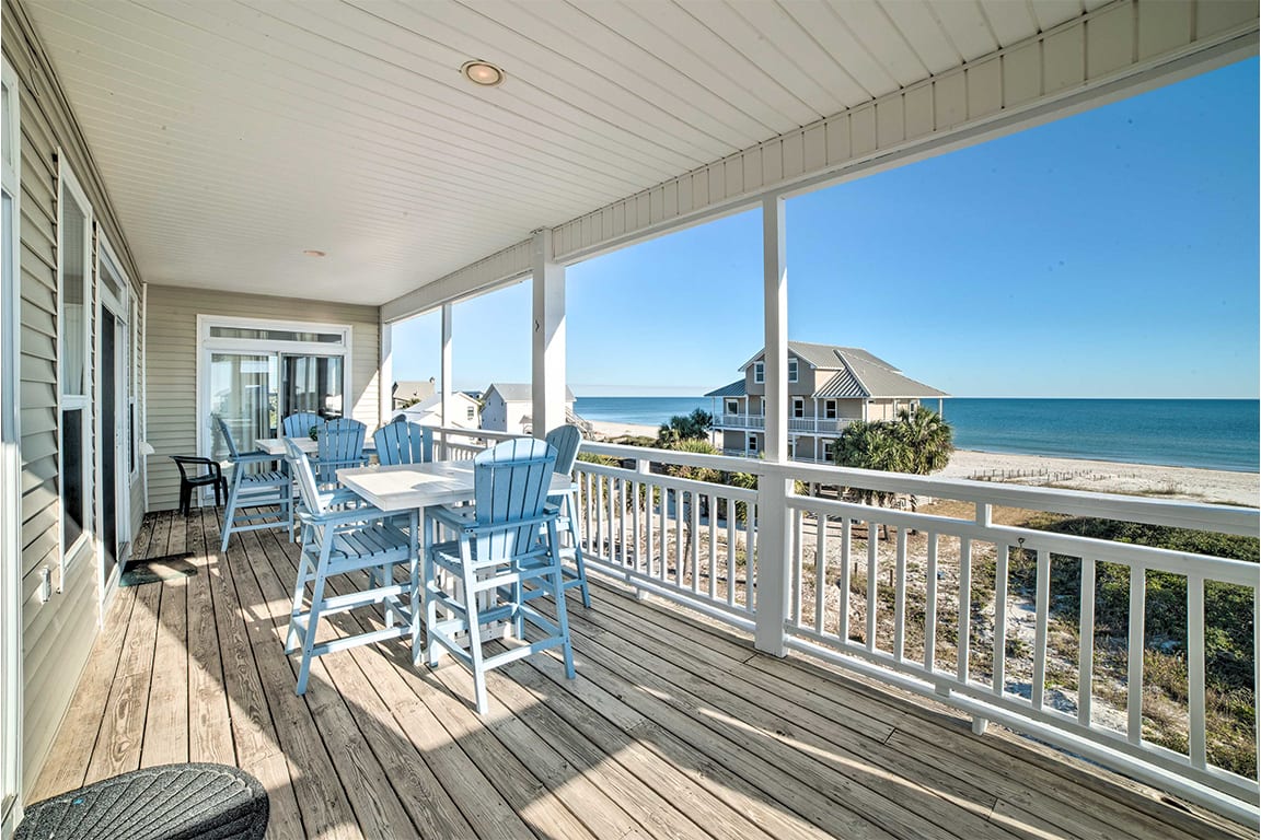 image of a beach front vacation rental on the ocean with great views