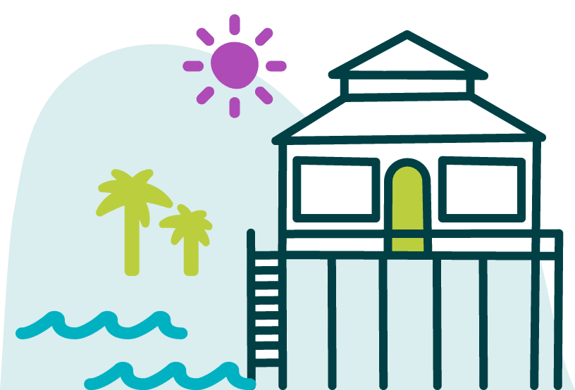 Beach home illustration